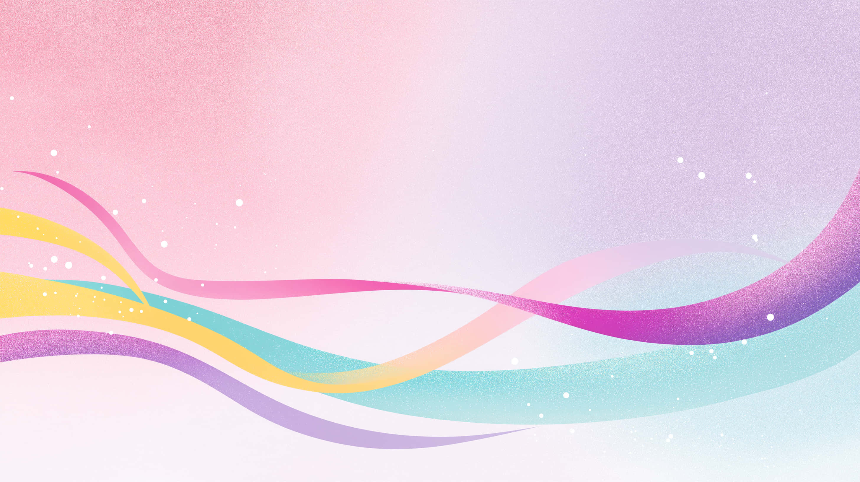abstract waves, soft pastel waves, pink yellow and purple, 2K Desktop Wallpaper