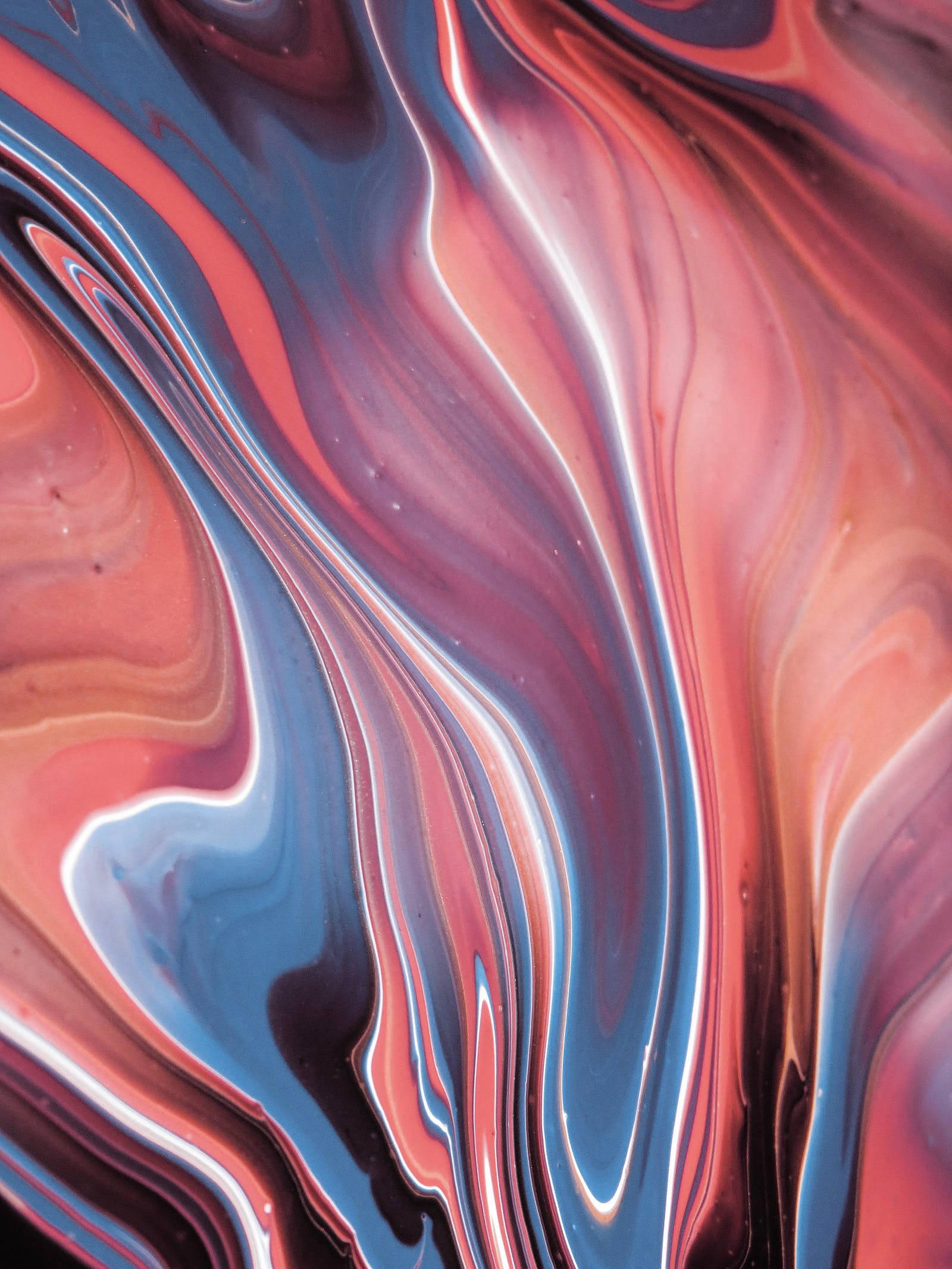 4K Abstract, acrylic painting, red, Full HD Phone Wallpaper
