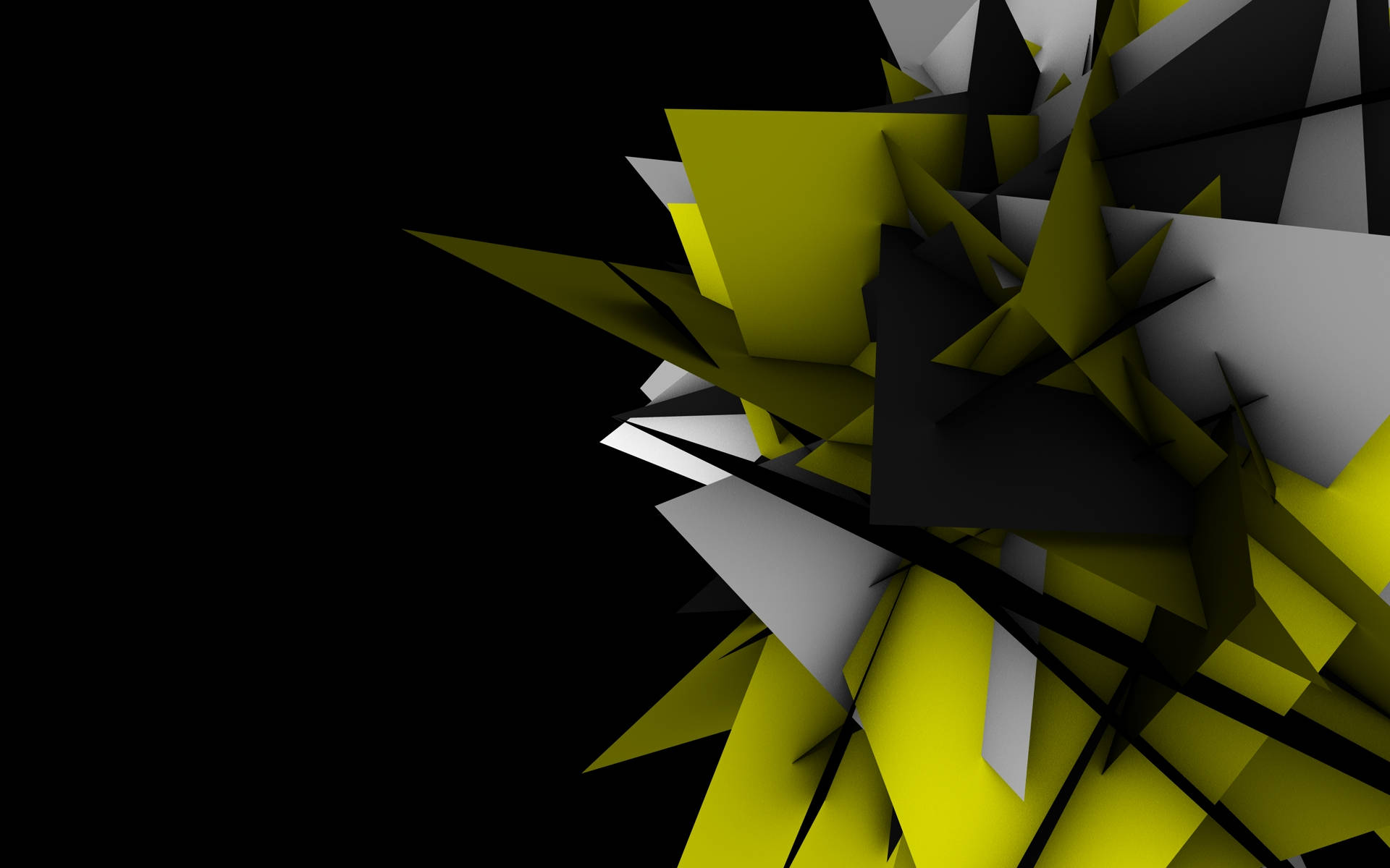 4K Abstract, geometric shapes, vibrant yellow, Full HD Desktop Wallpaper