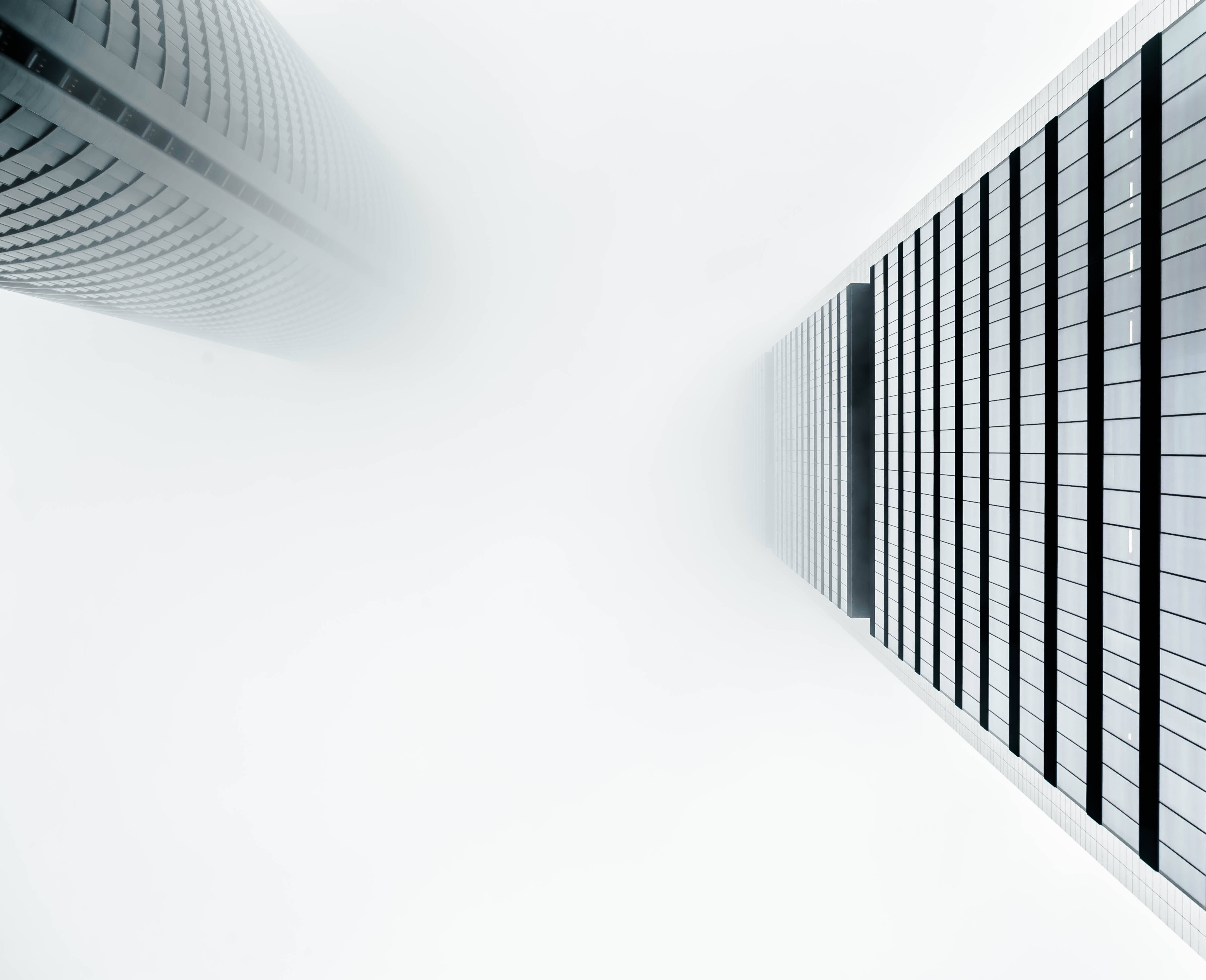 4K, white, two skyscrapers, 4K Desktop Wallpaper