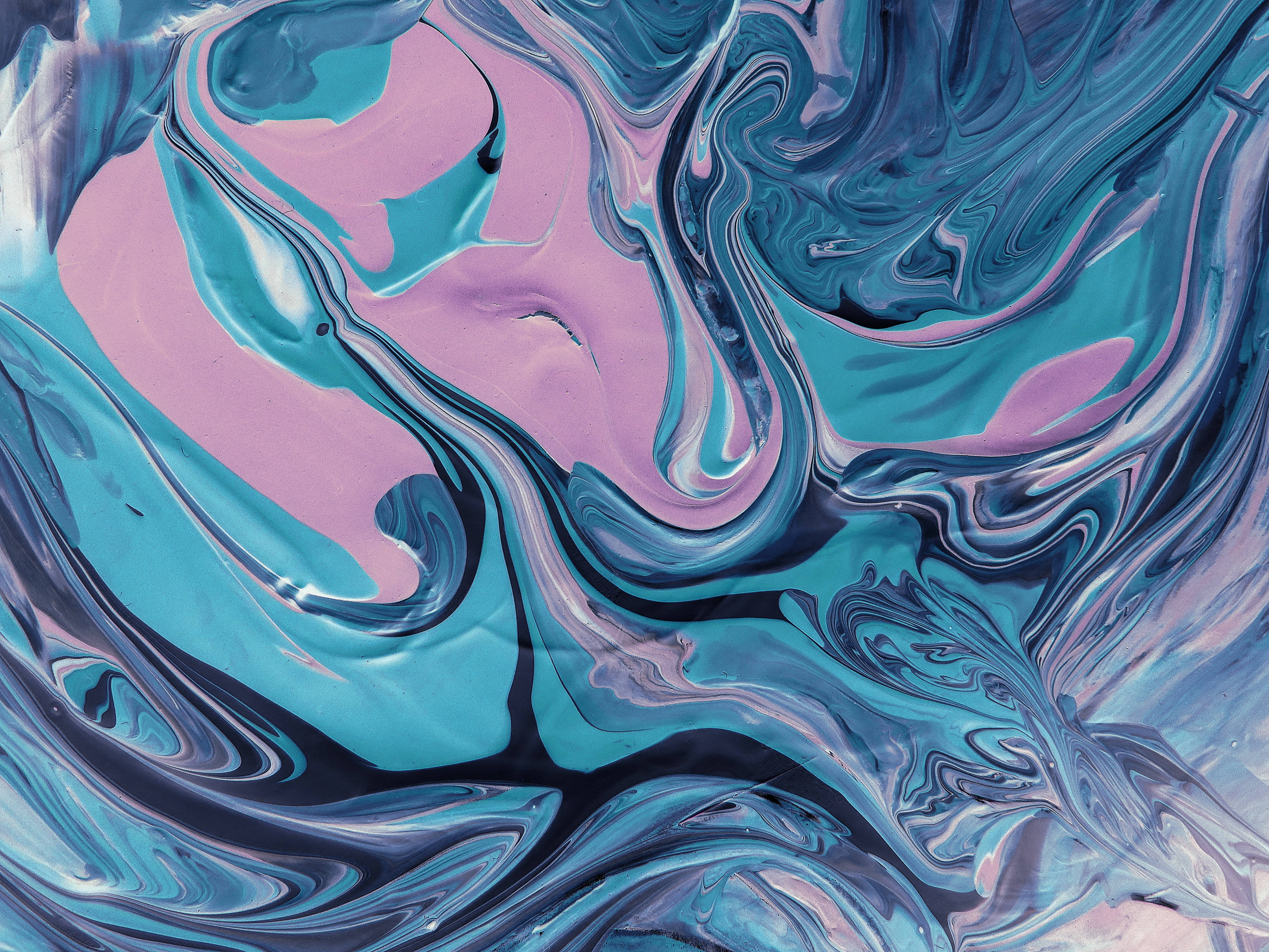 4K Abstract, teal blue, soft pink, 4K Desktop Wallpaper