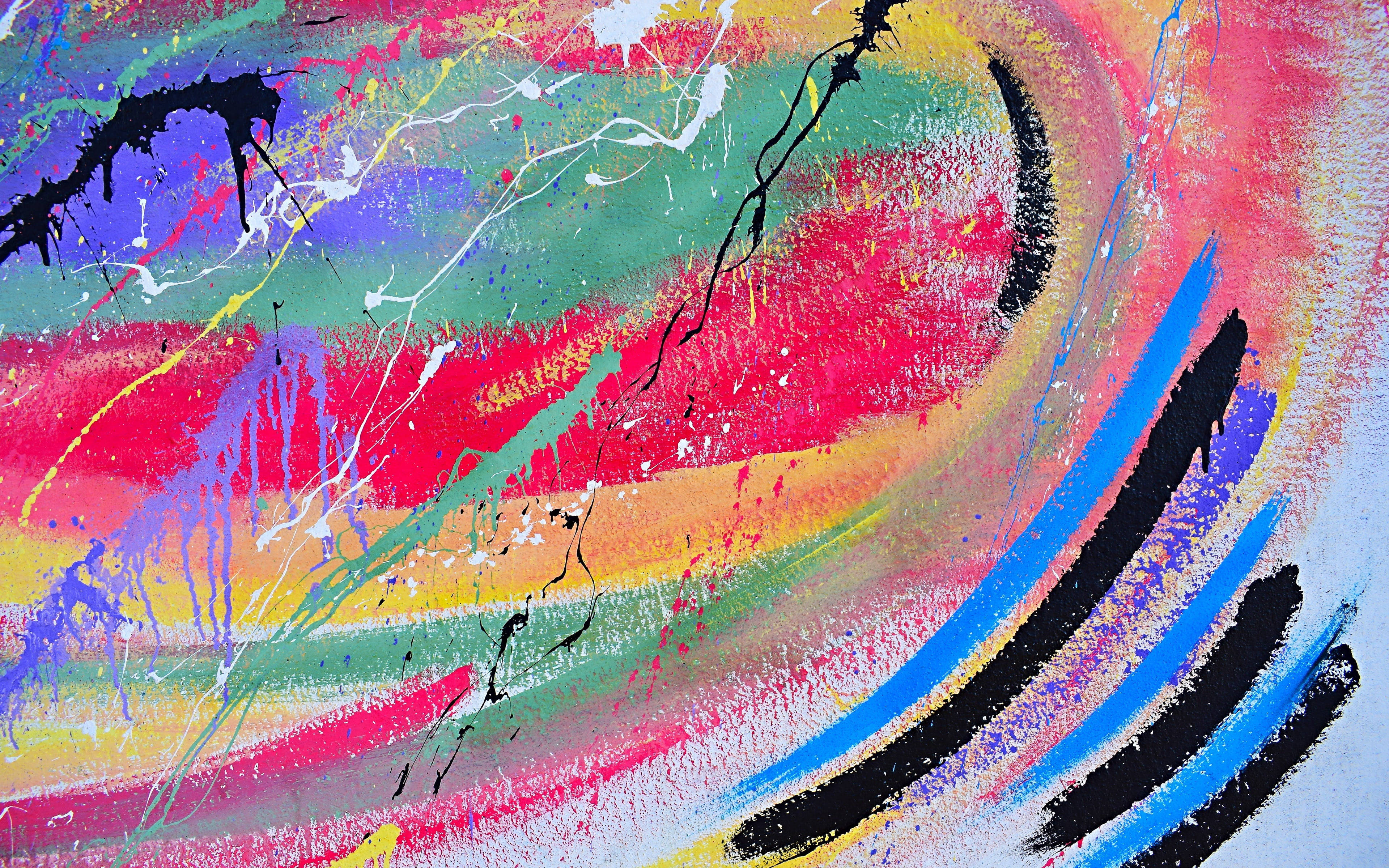 4K UHD, abstract painting, red, 4K Desktop Wallpaper