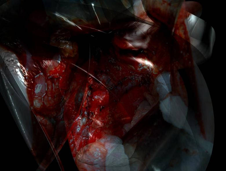 4K Abstract, viscous red, white organic matter, SD Desktop Wallpaper
