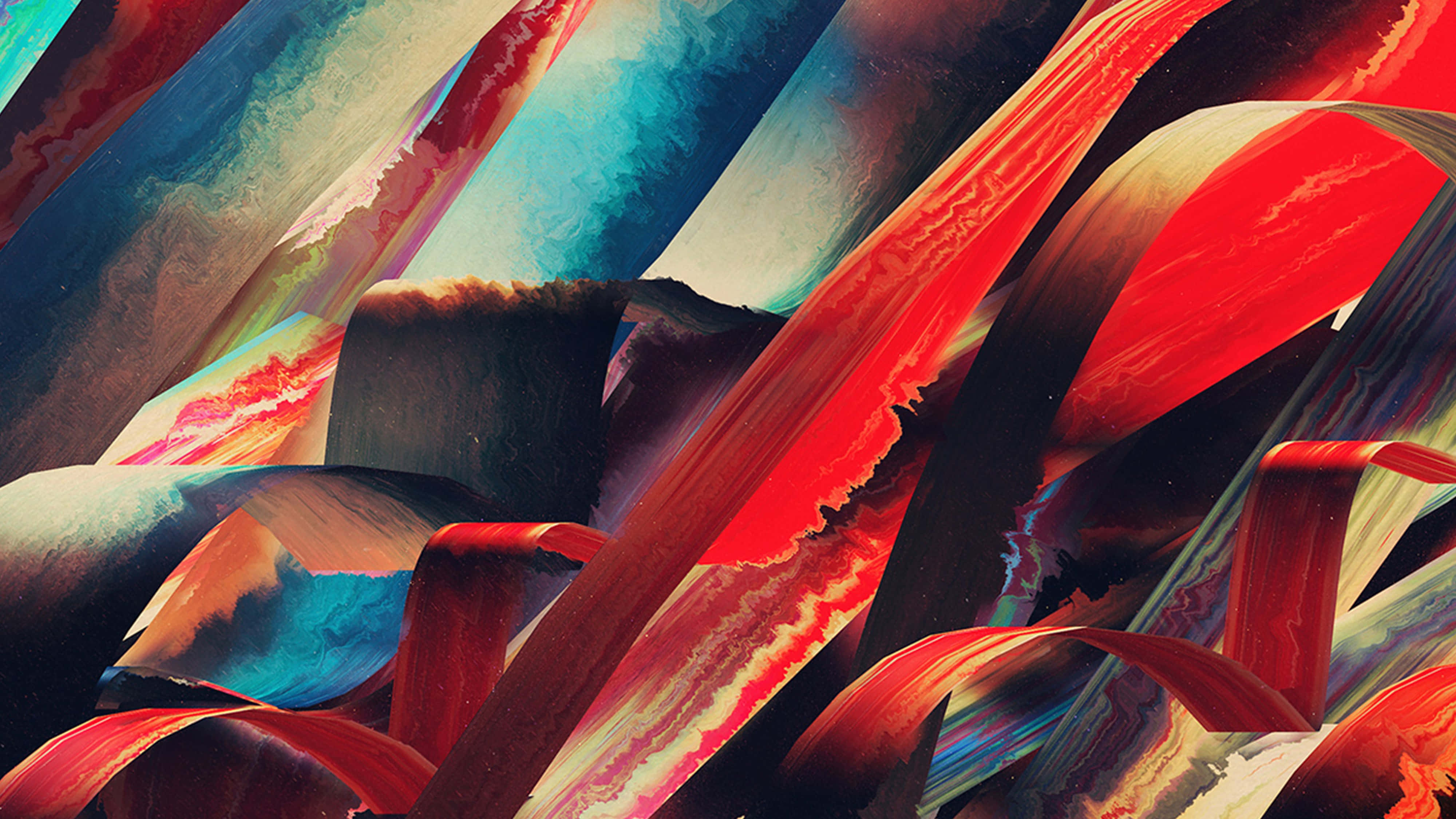 abstract curve lines, 4K painting, vibrant, 4K Desktop Wallpaper