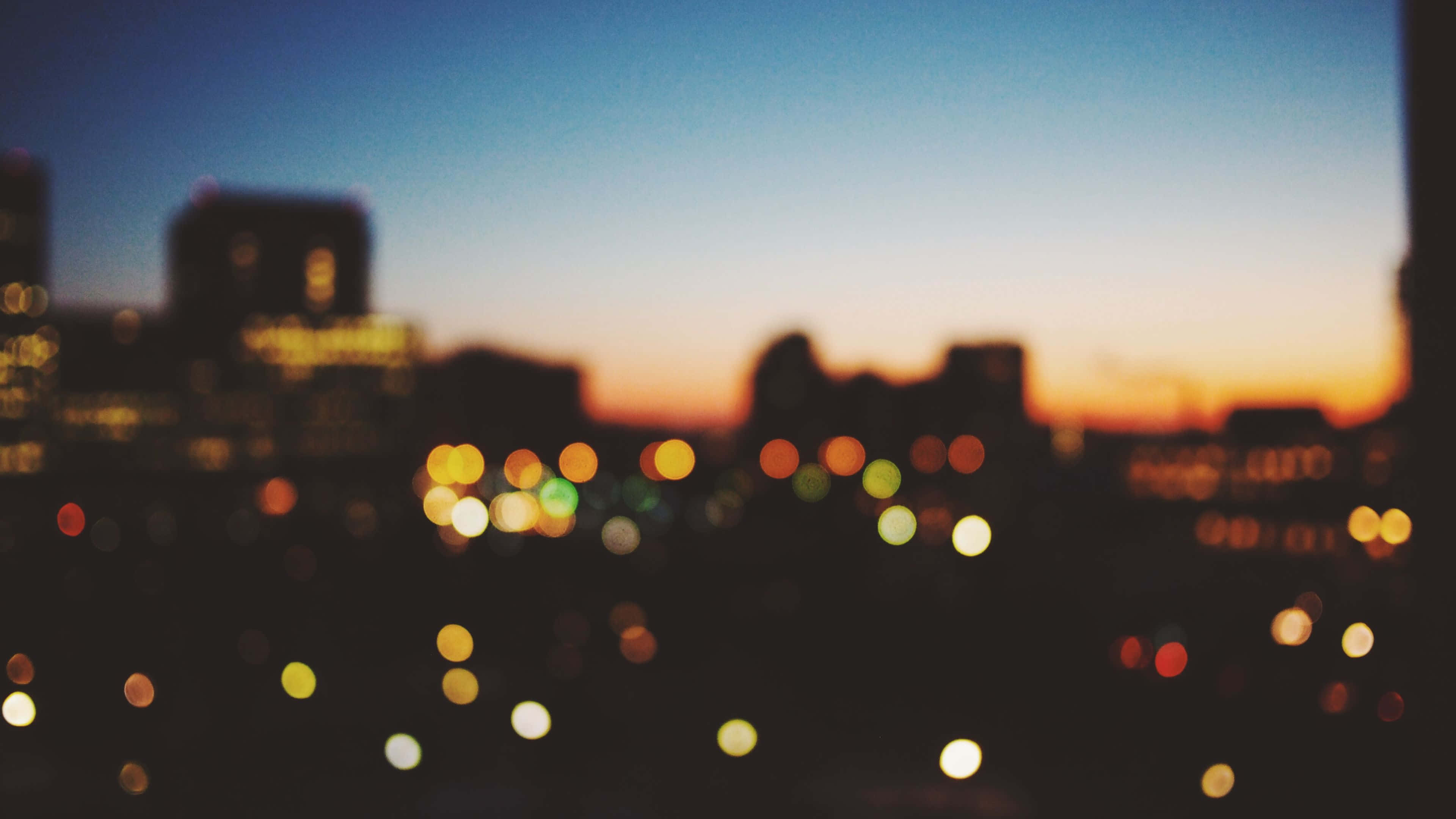 bokeh, cityscape, dusk, 4K Desktop Wallpaper