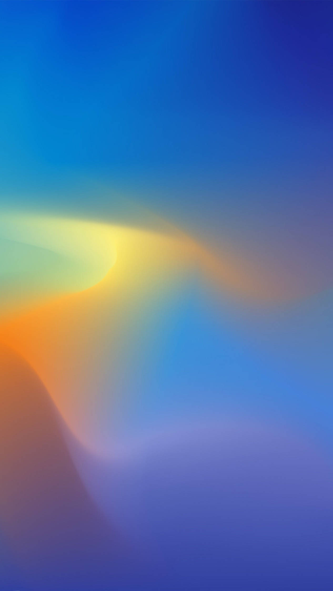 4K Android, gradient blue, warm yellow, Full HD Phone Wallpaper