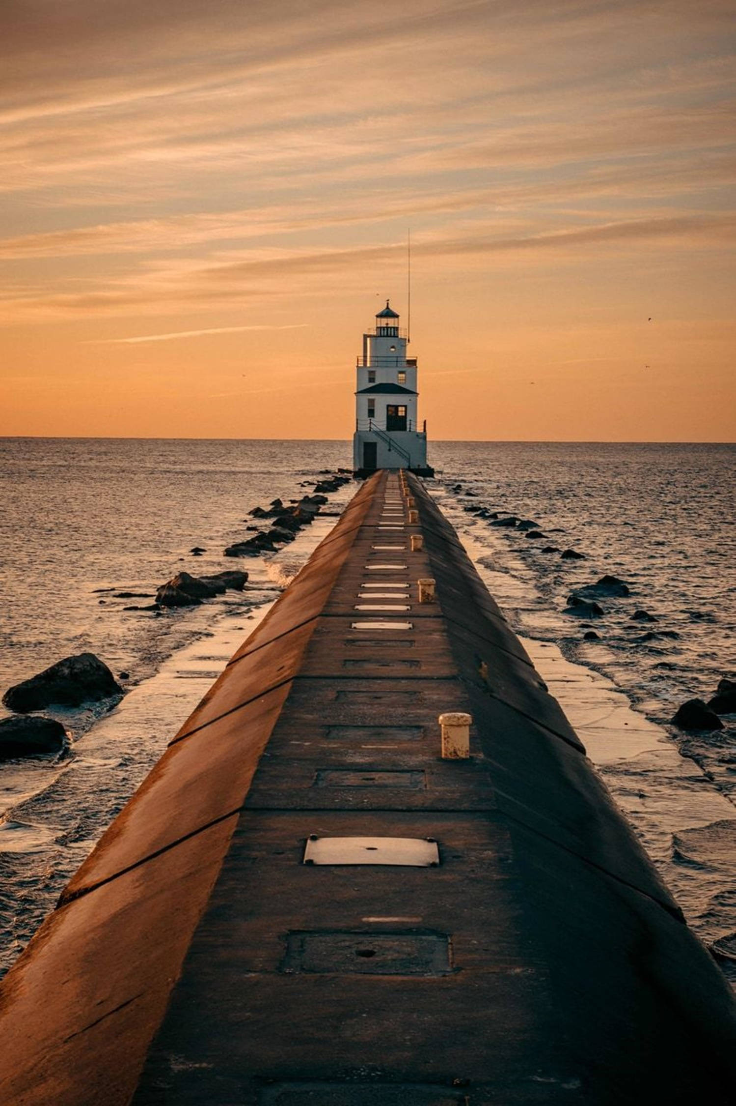 4K Android, lighthouse, pier, Full HD Phone Wallpaper