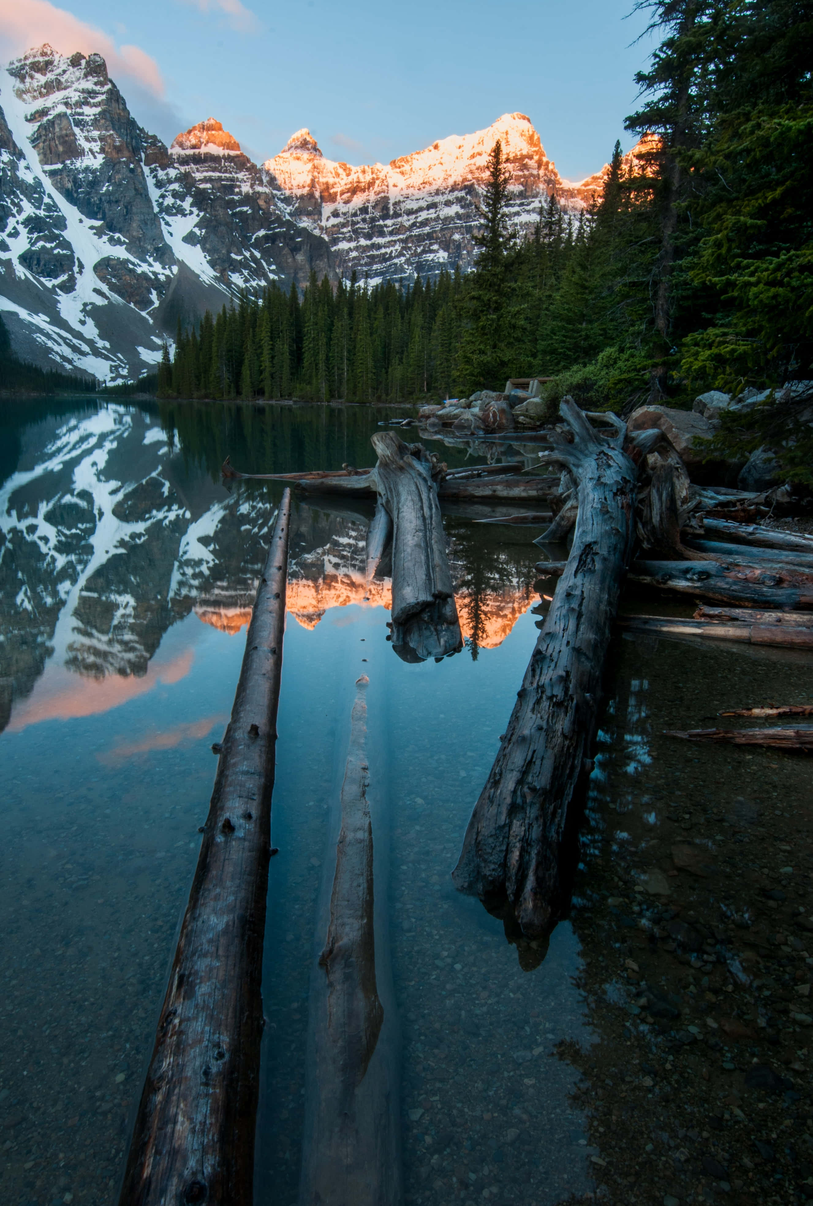 4K Android, Sunset, snow-capped peaks, 4K Phone Wallpaper