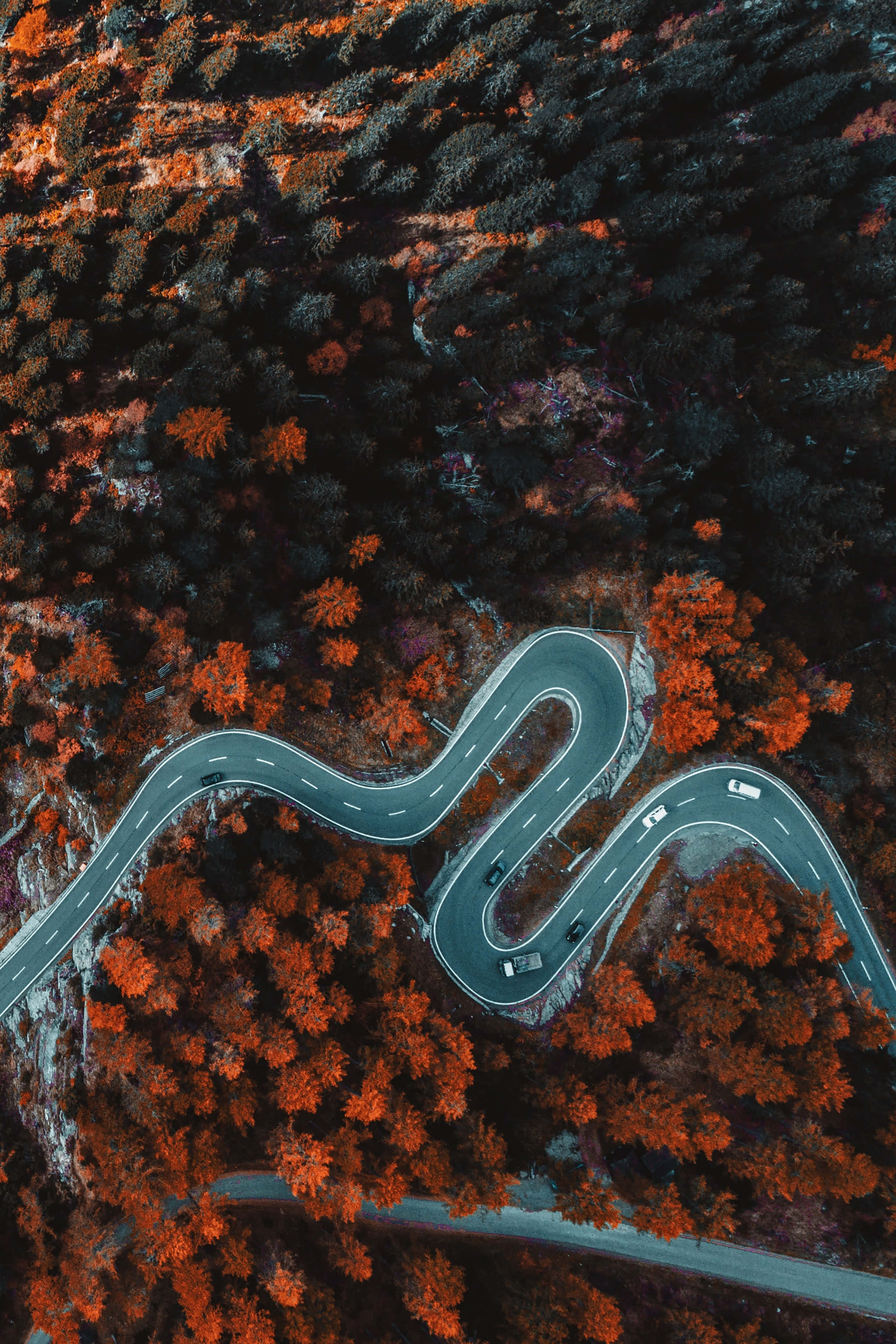 4K Ultra HD Android, zигzag, winding road, 2K Phone Wallpaper