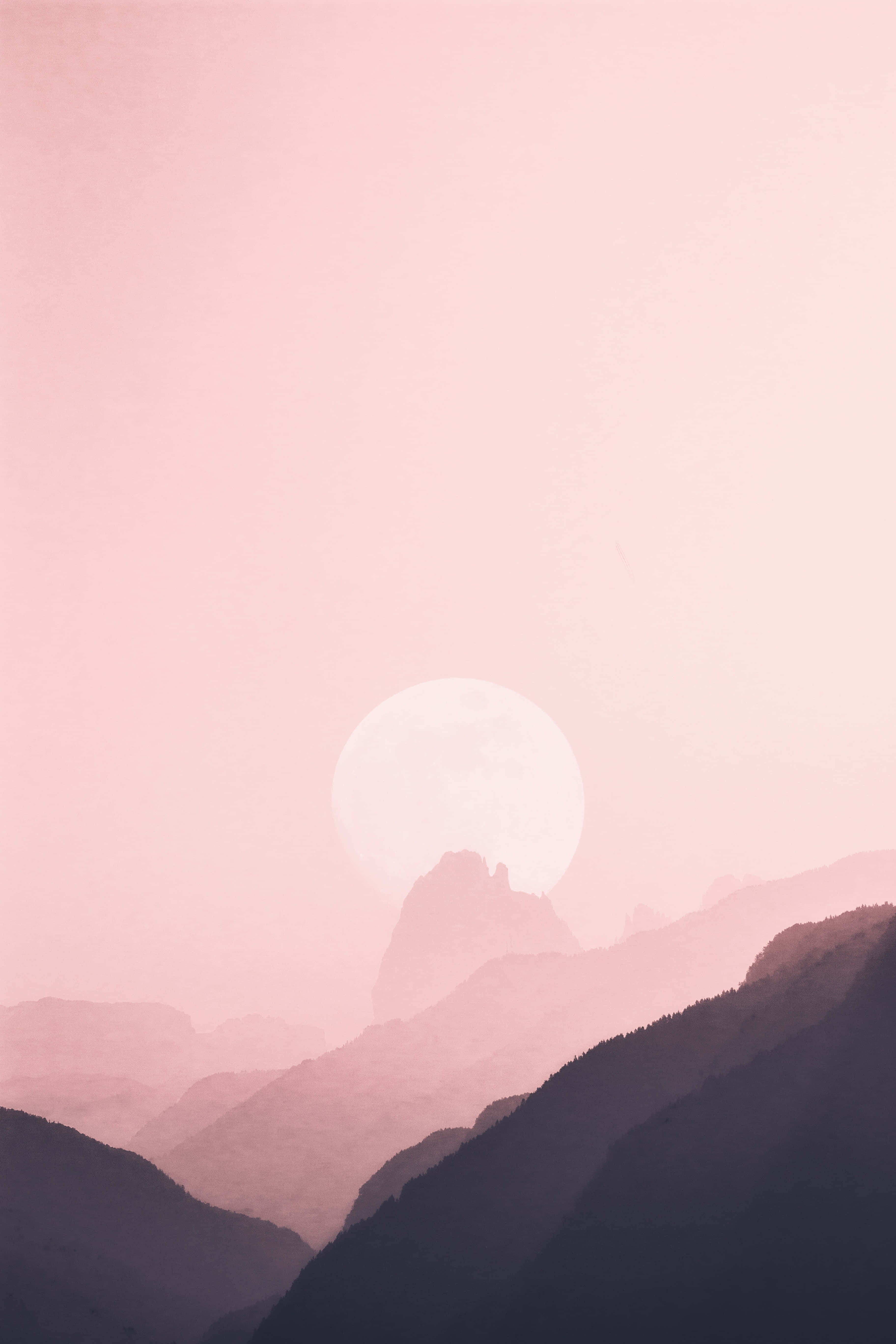 4K Ultra HD Android, Pink Sky, mountain range, 5K Phone Wallpaper