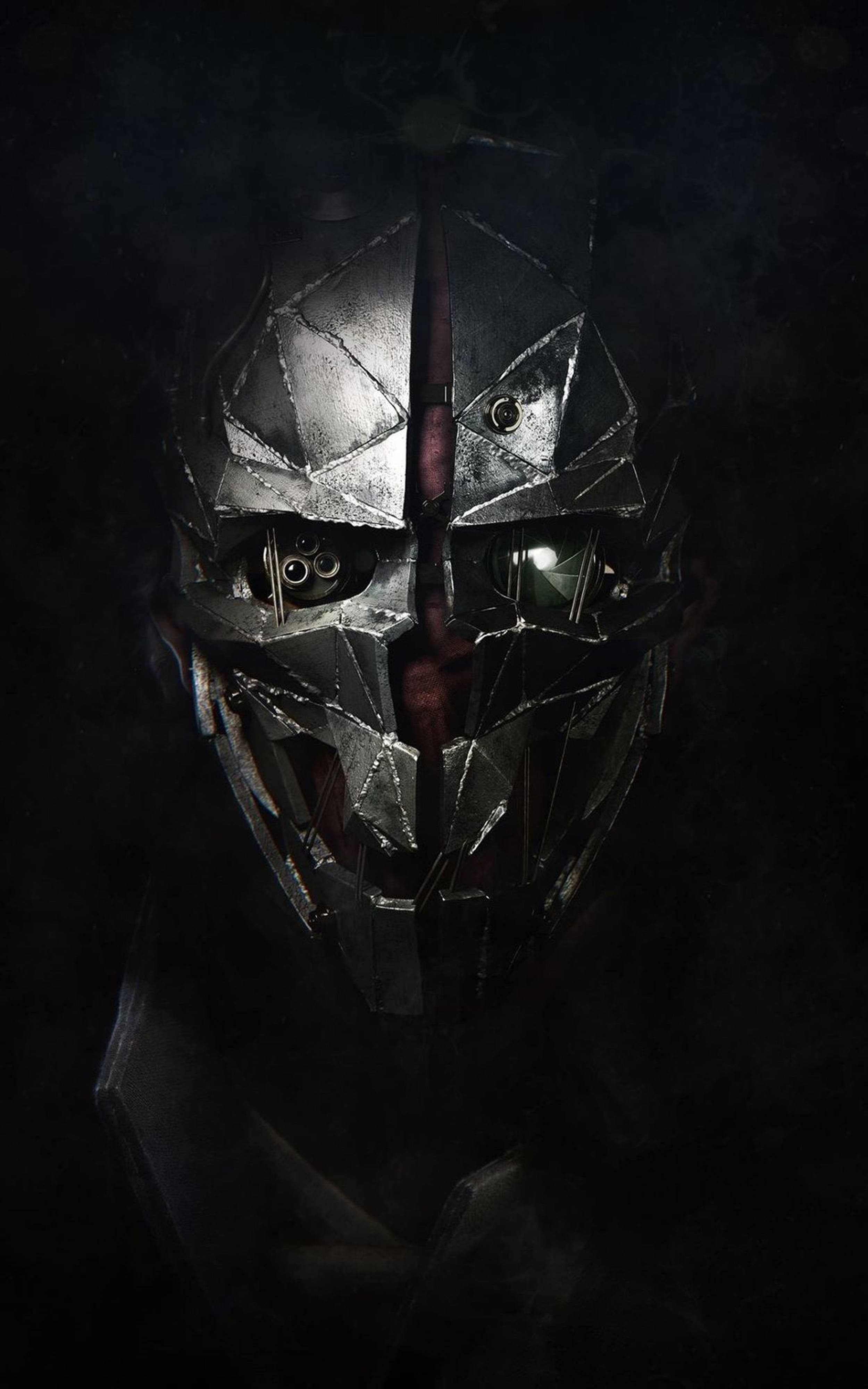 mobile 4k, metallic mask, glowing eyes, 4K Phone Wallpaper