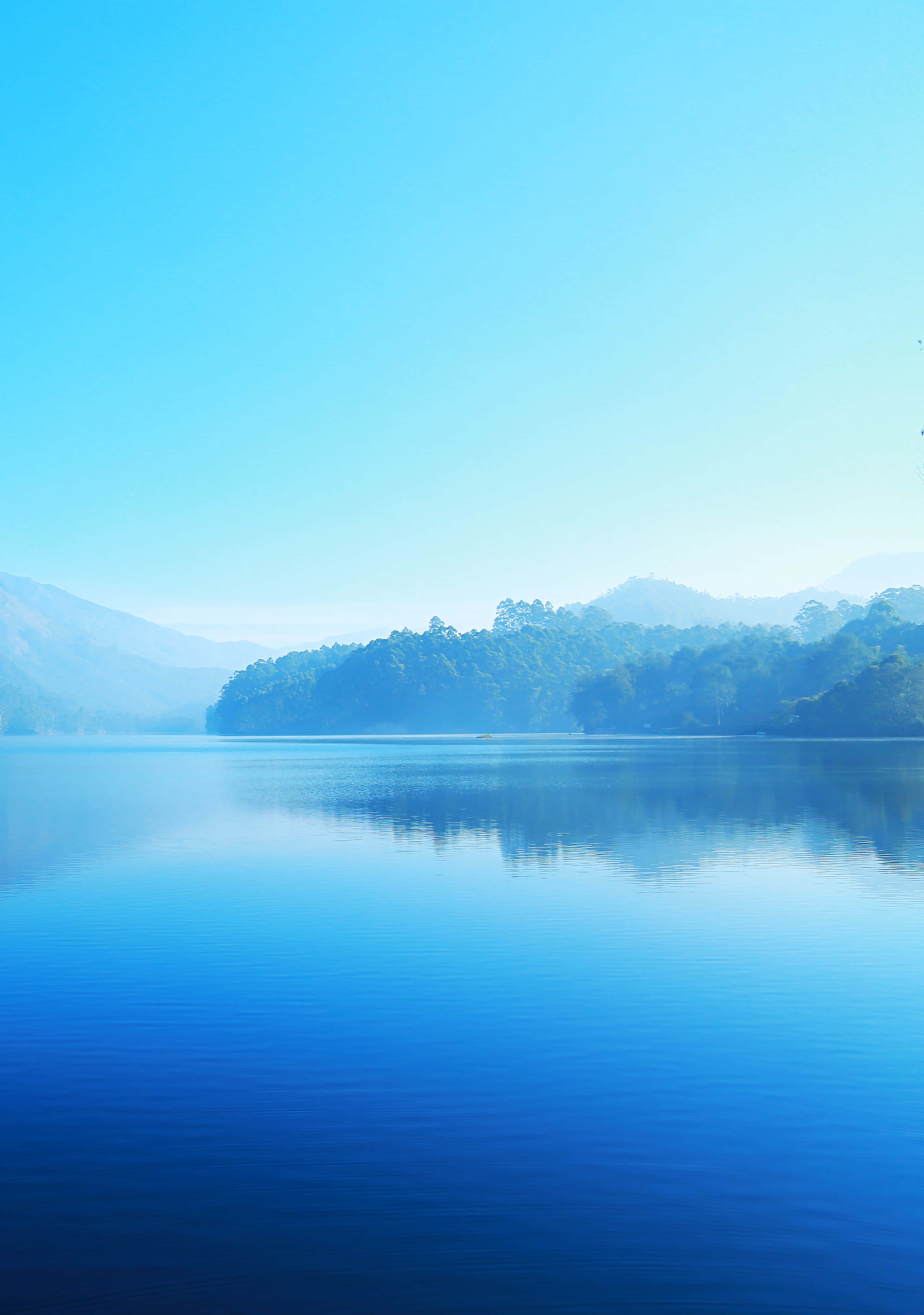 4K Ultra HD Android, blue sky, serene blue lake, 4K Phone Wallpaper