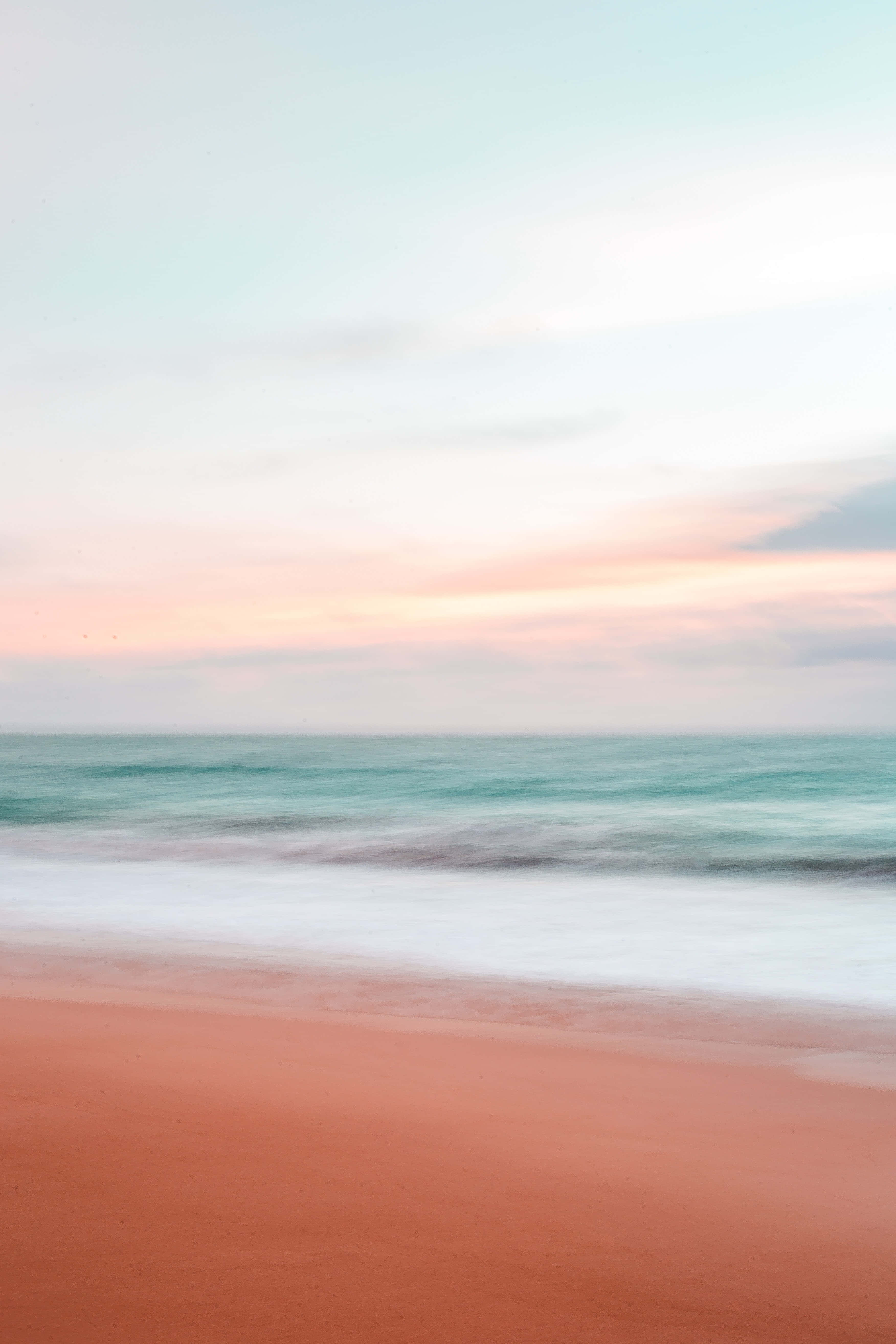 4K Ultra HD Android, soft pink, teal waves, 5K Phone Wallpaper
