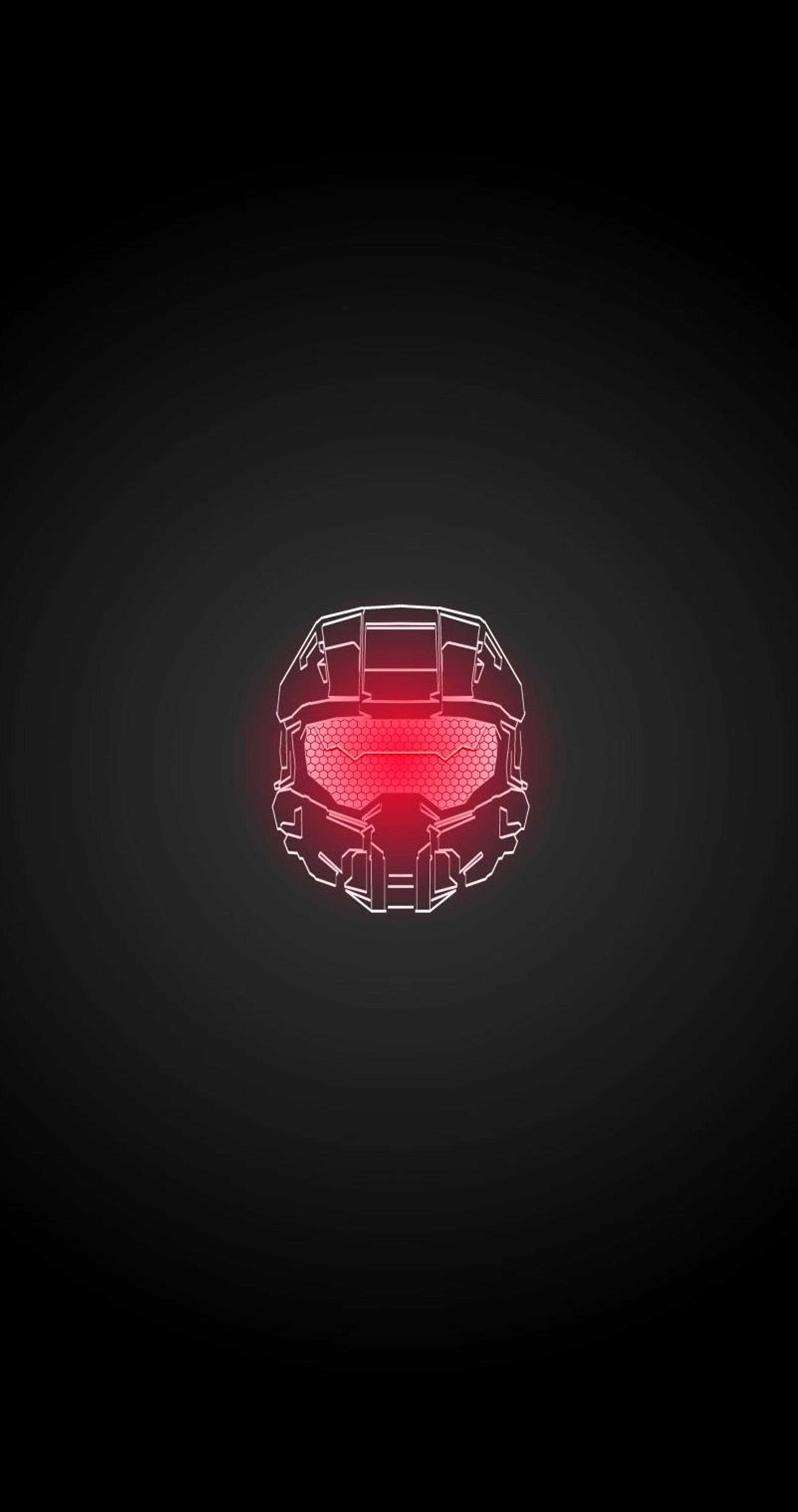 Mobile 4K, glowing red, futuristic helmet outline, 4K Phone Wallpaper