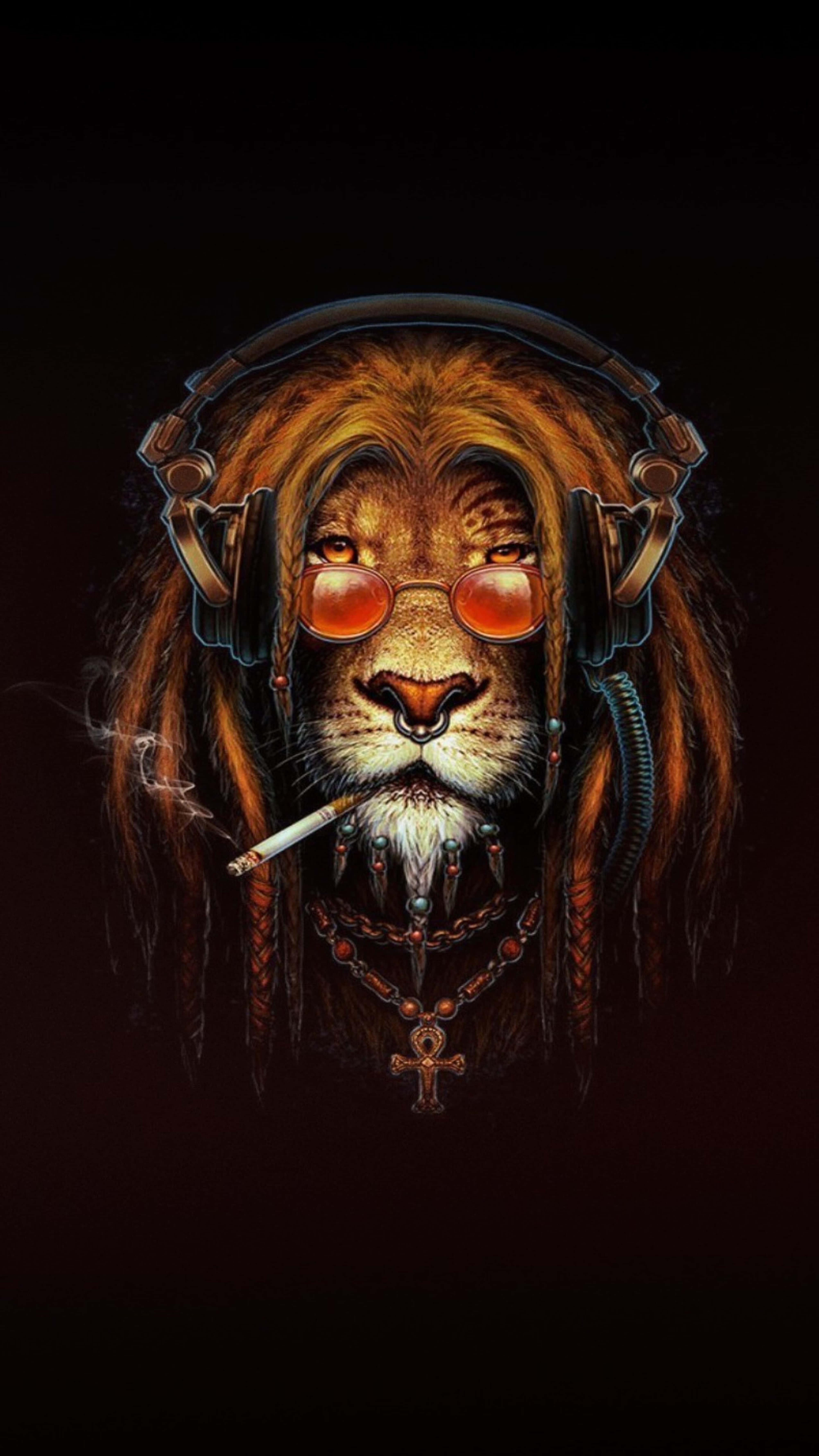 lion, dreadlocks, sunglasses, 5K Phone Wallpaper
