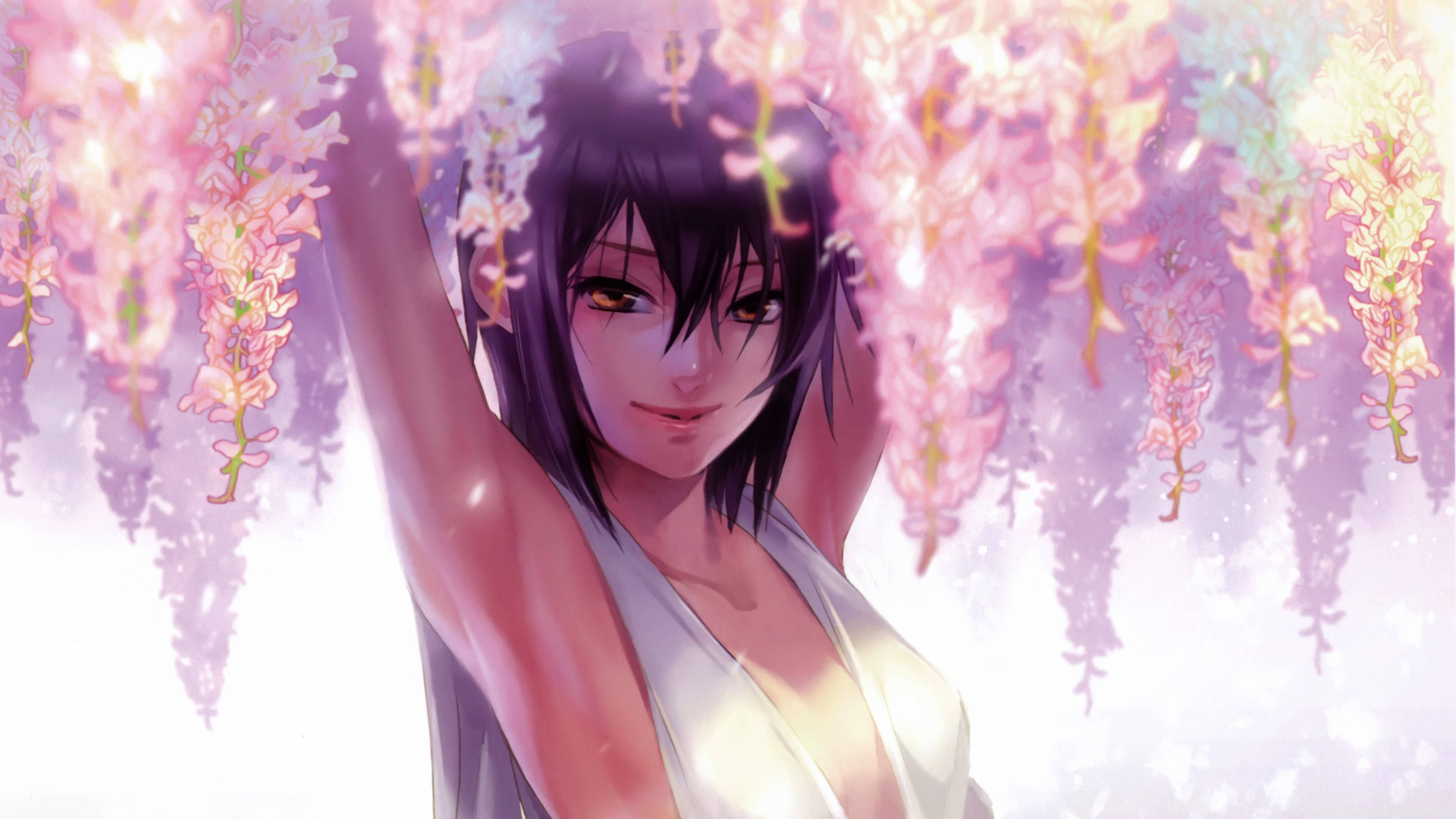 4K Anime Art, anime girl, dark hair, 4K Desktop Wallpaper