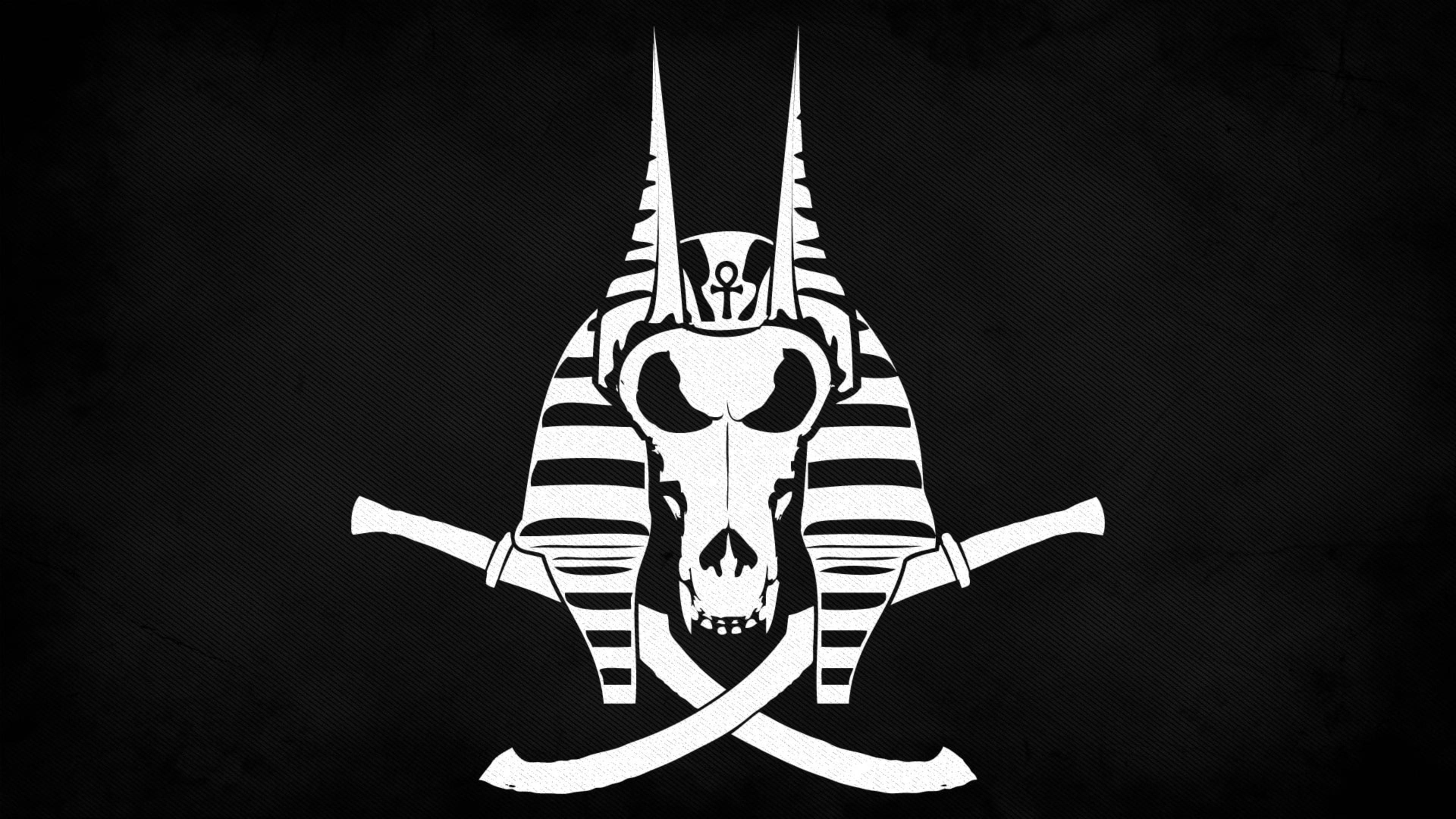 Anubis, jolly roger flag, ankh skull, 4K Desktop Wallpaper