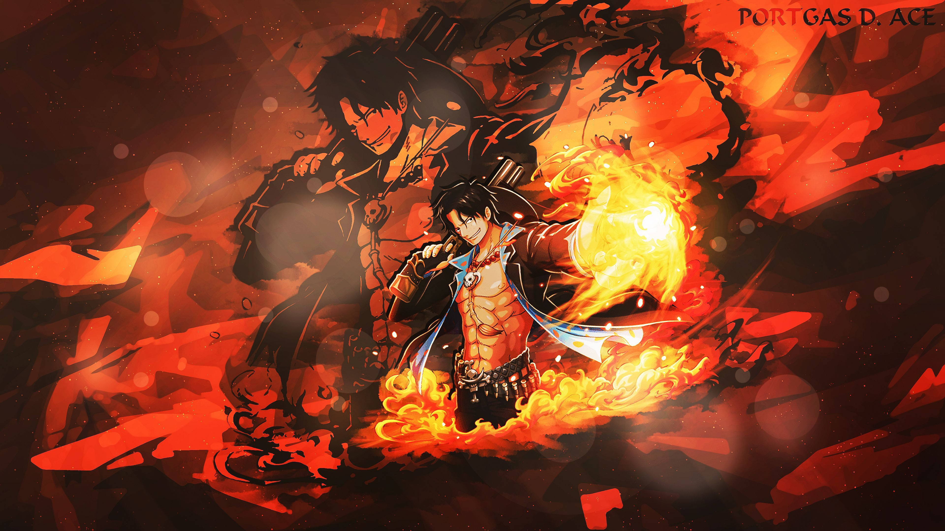 4K Anime Art, fiery anime warrior, flames, 4K Desktop Wallpaper