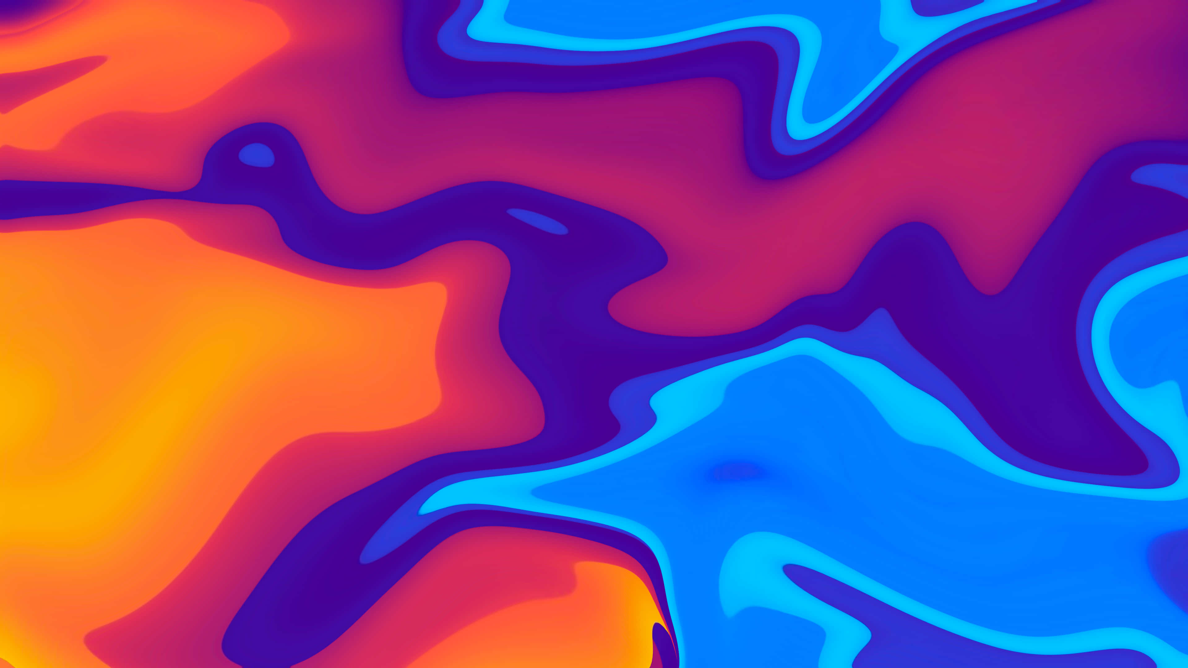 vibrant abstract liquid, fiery orange, electric blue, 4K Desktop Wallpaper