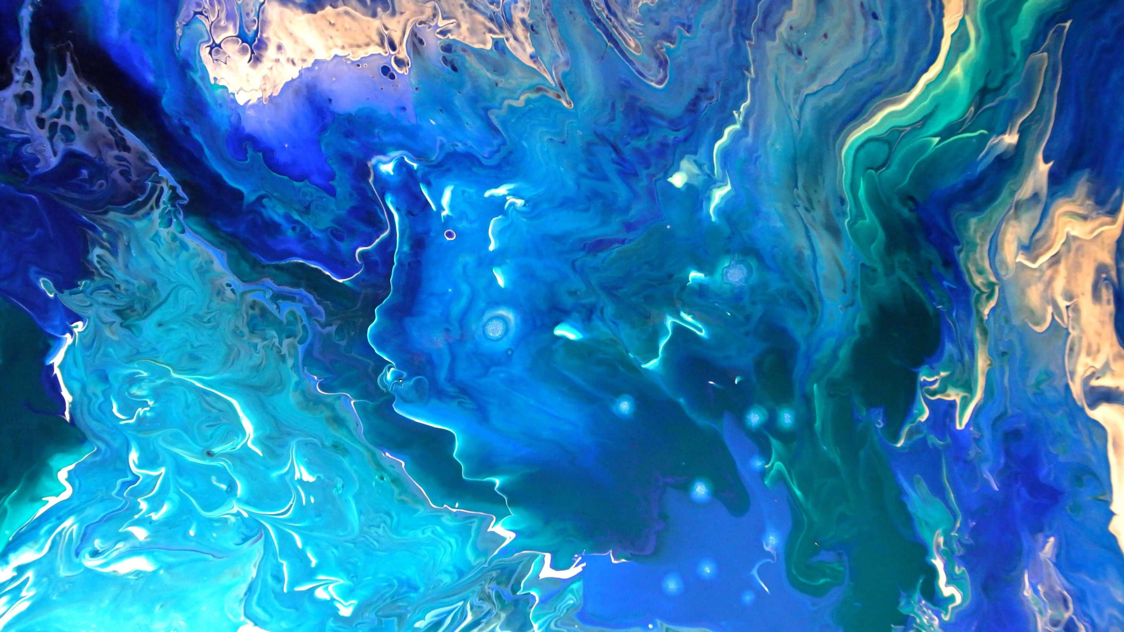 abstract, azure, ocean, 4K Desktop Wallpaper