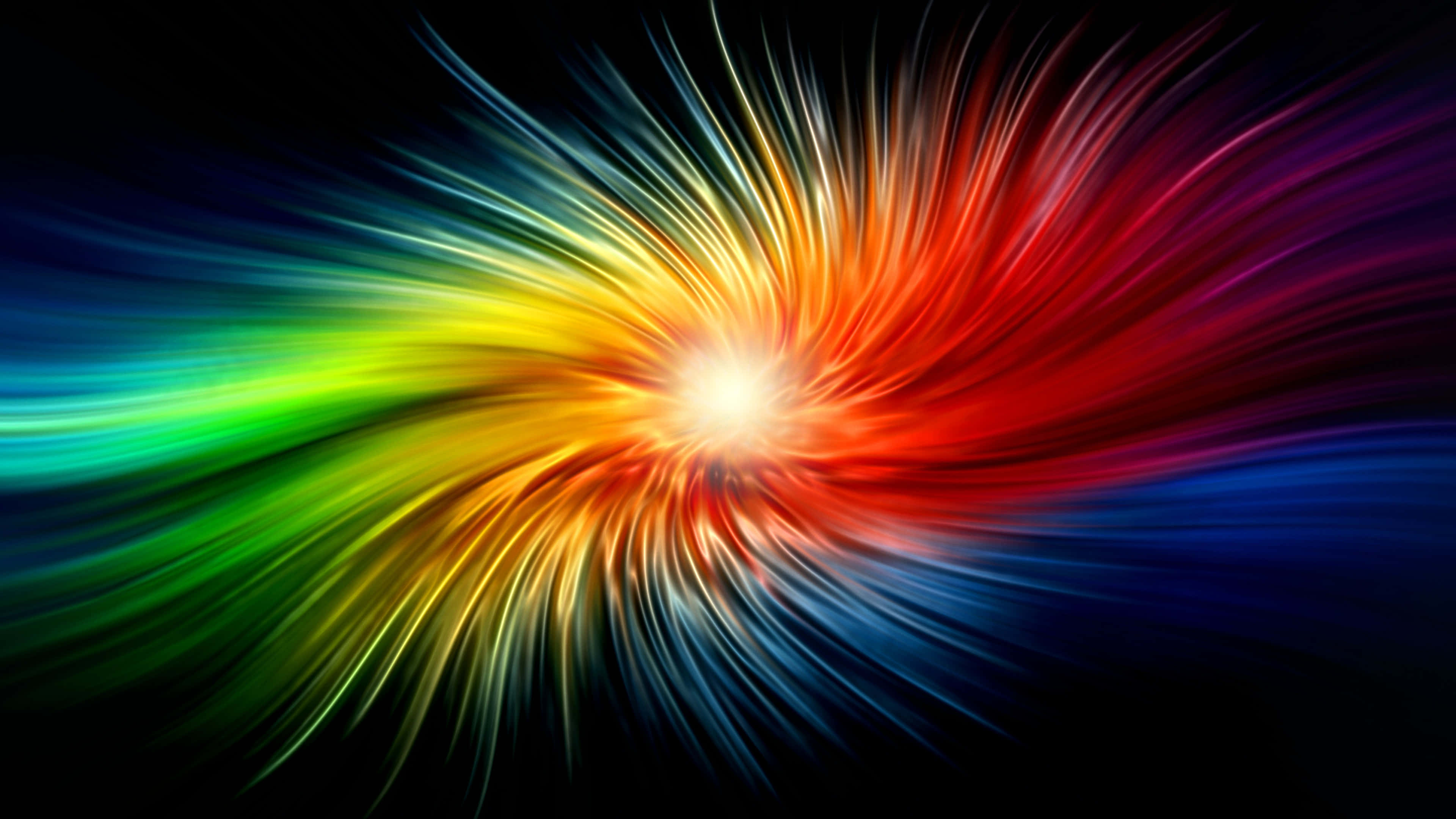 colorful explosion, rainbow colors, bright center, 4K Desktop Wallpaper