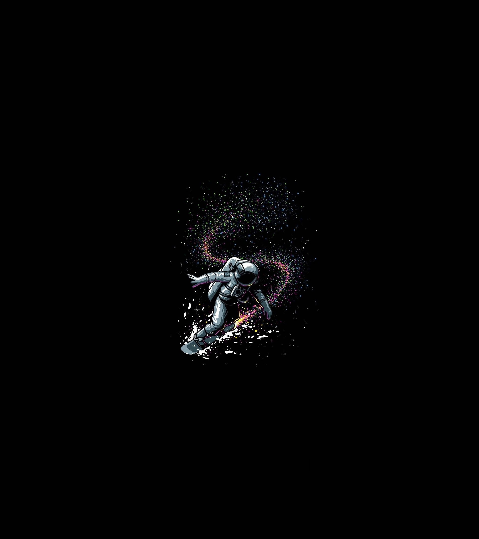 Black And White Astronaut, cosmic void, colorful star dust, Full HD Phone Wallpaper