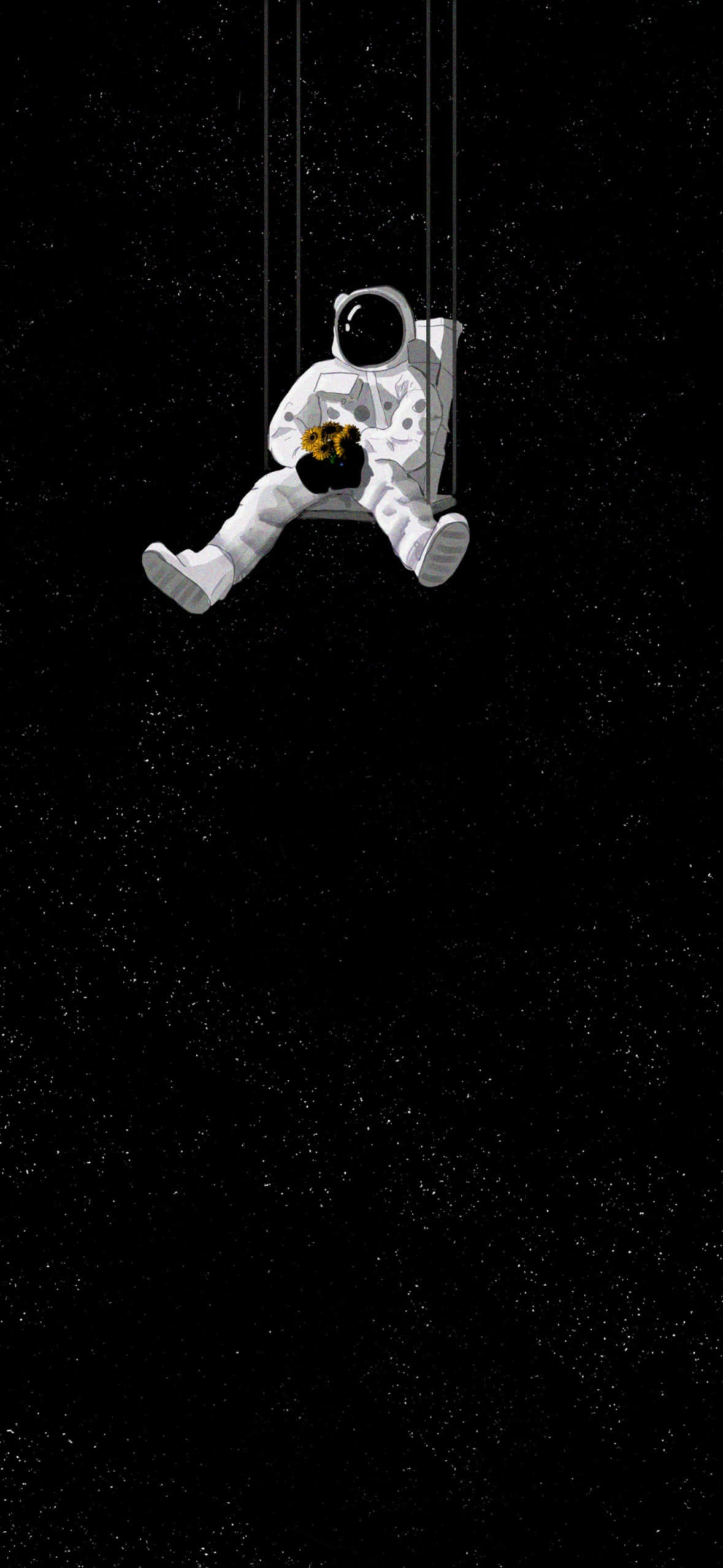 astronaut, white spacesuit, starry black void, Full HD Phone Wallpaper