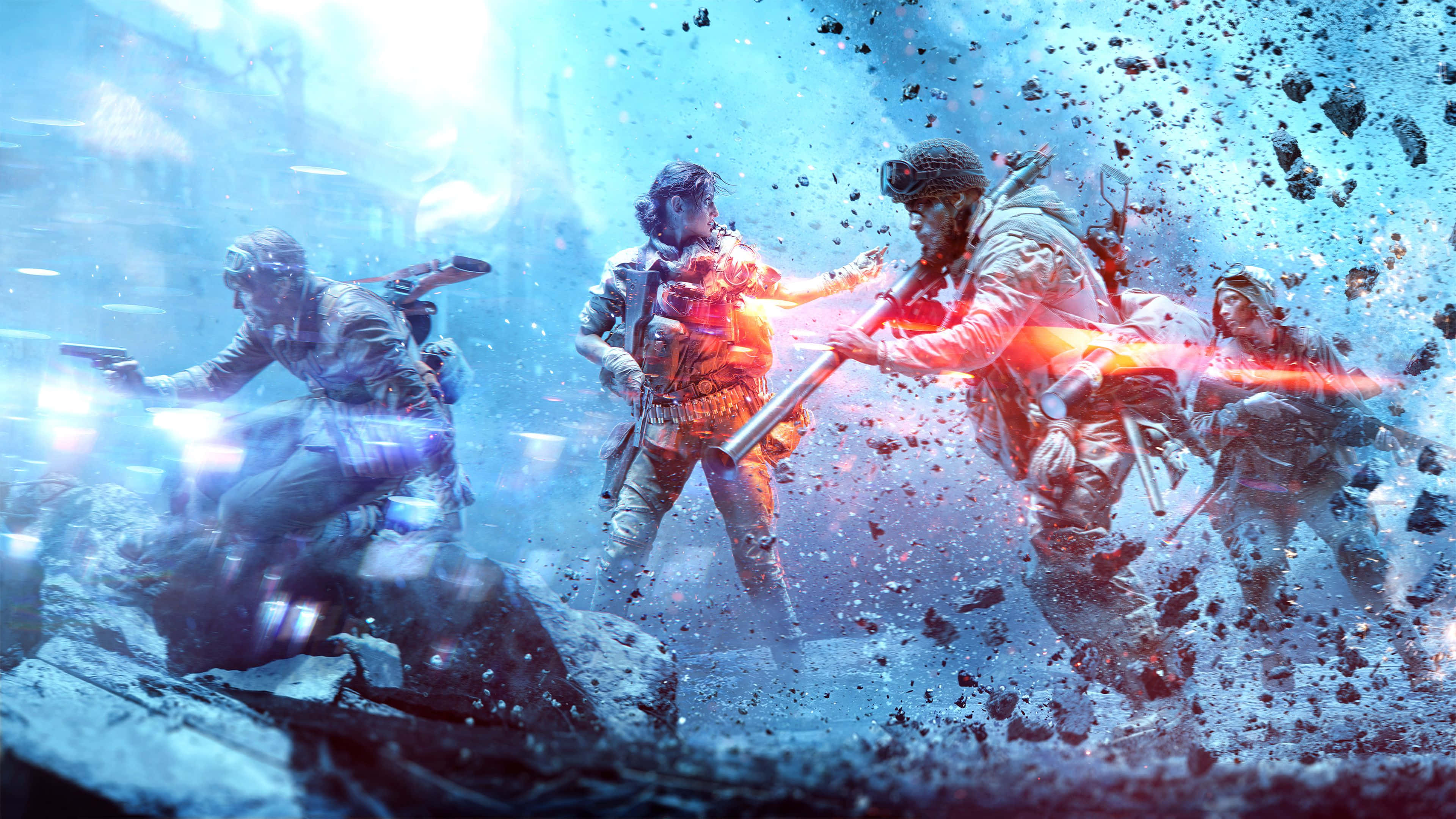 4K Battlefield, soldiers, futuristic gear, 4K Desktop Wallpaper