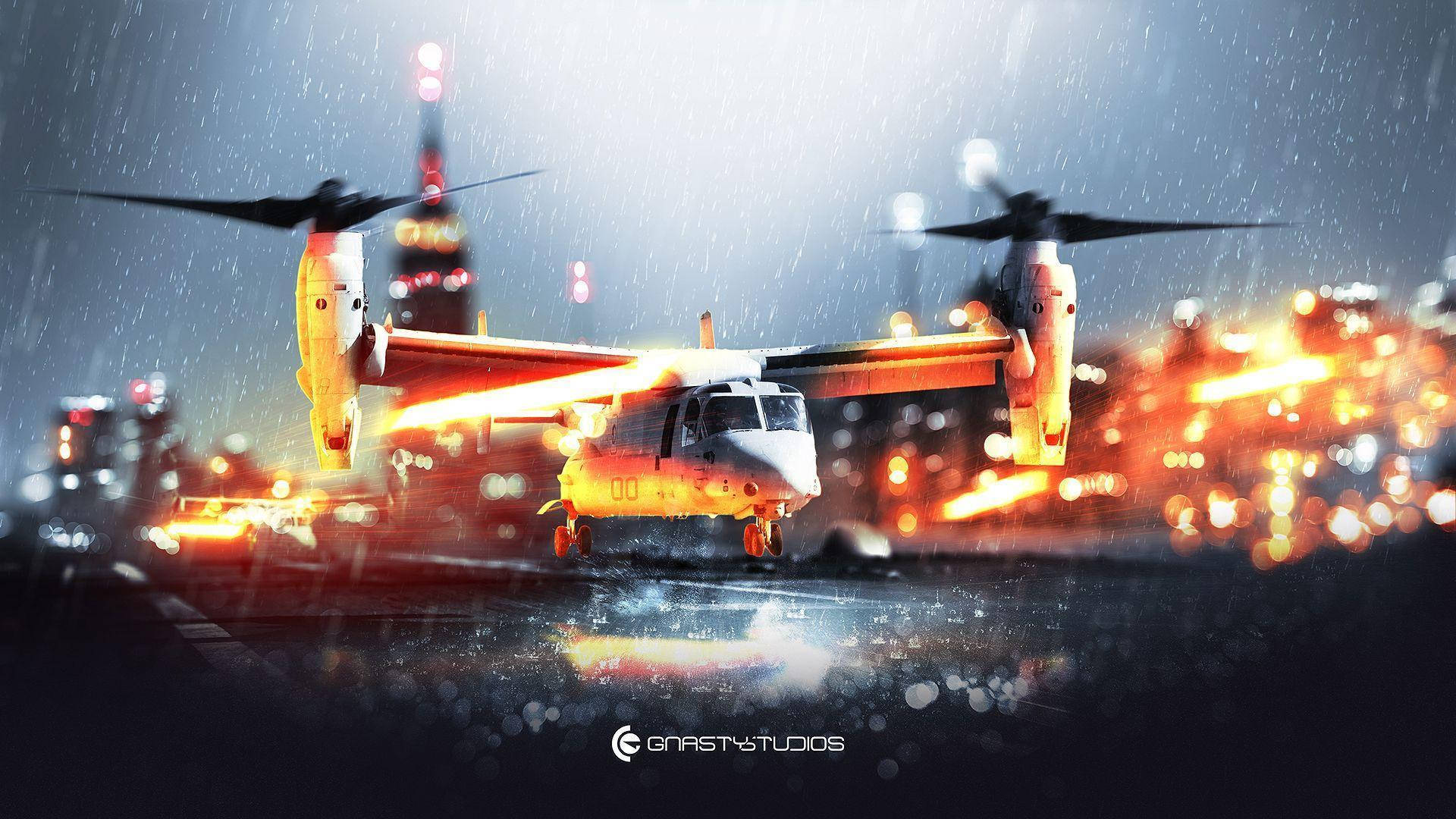 Battlefield 4, city, futuristic tiltrotor aircraft, Full HD Desktop Wallpaper