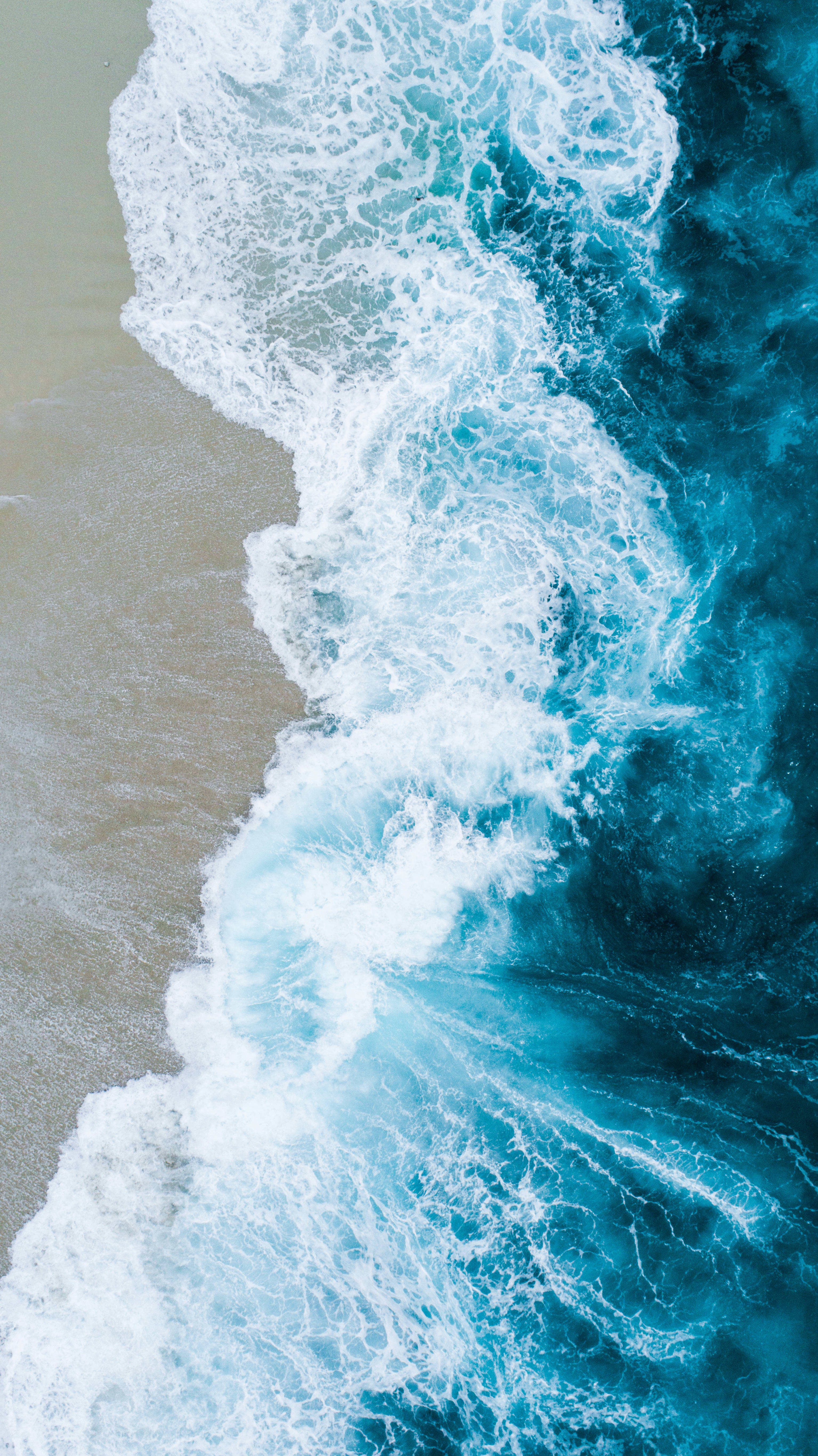 4K Beach, turquoise ocean, sandy shore, 5K Phone Wallpaper