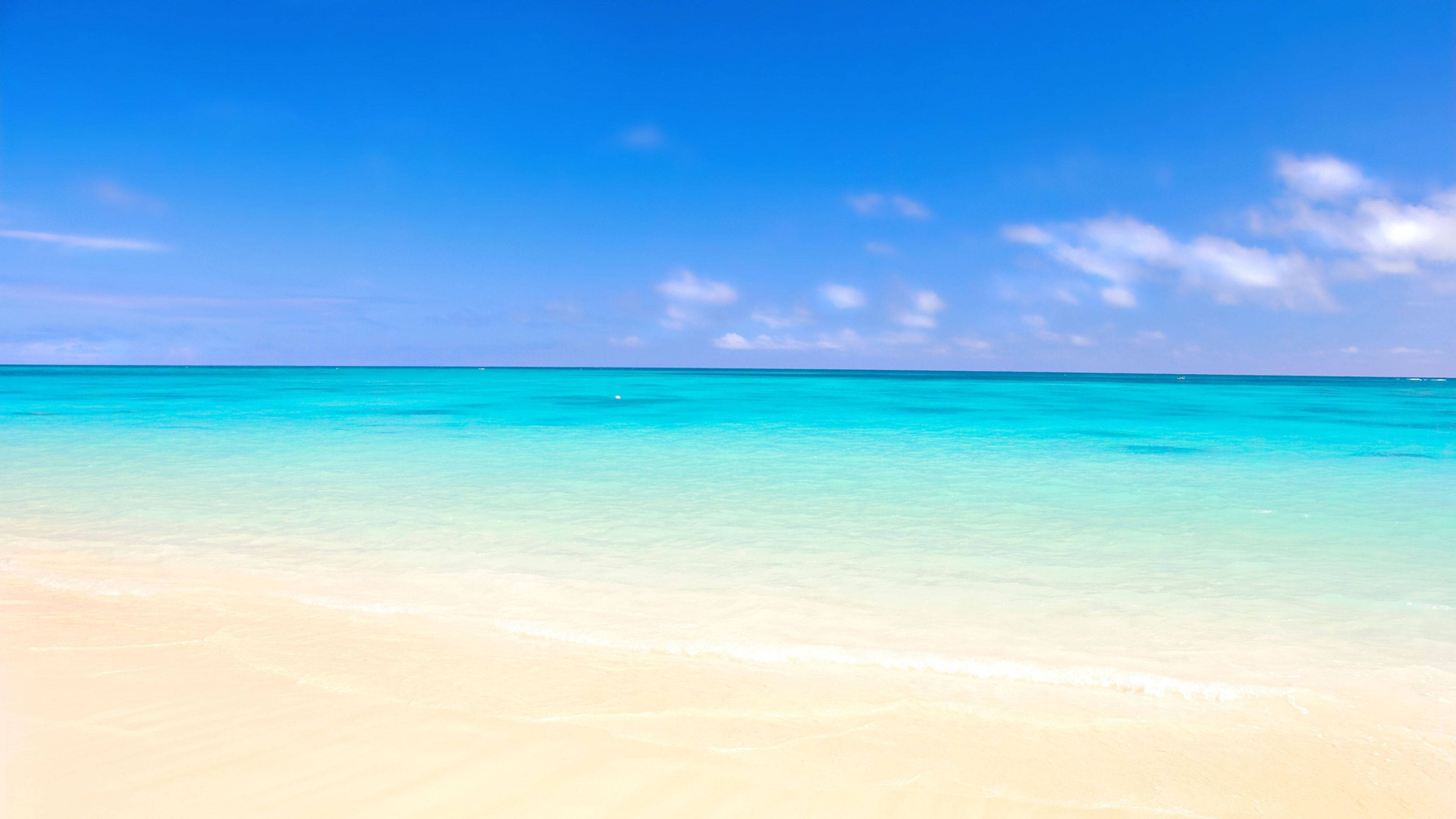 4K Beach, turquoise waters, soft white sand, 4K Desktop Wallpaper