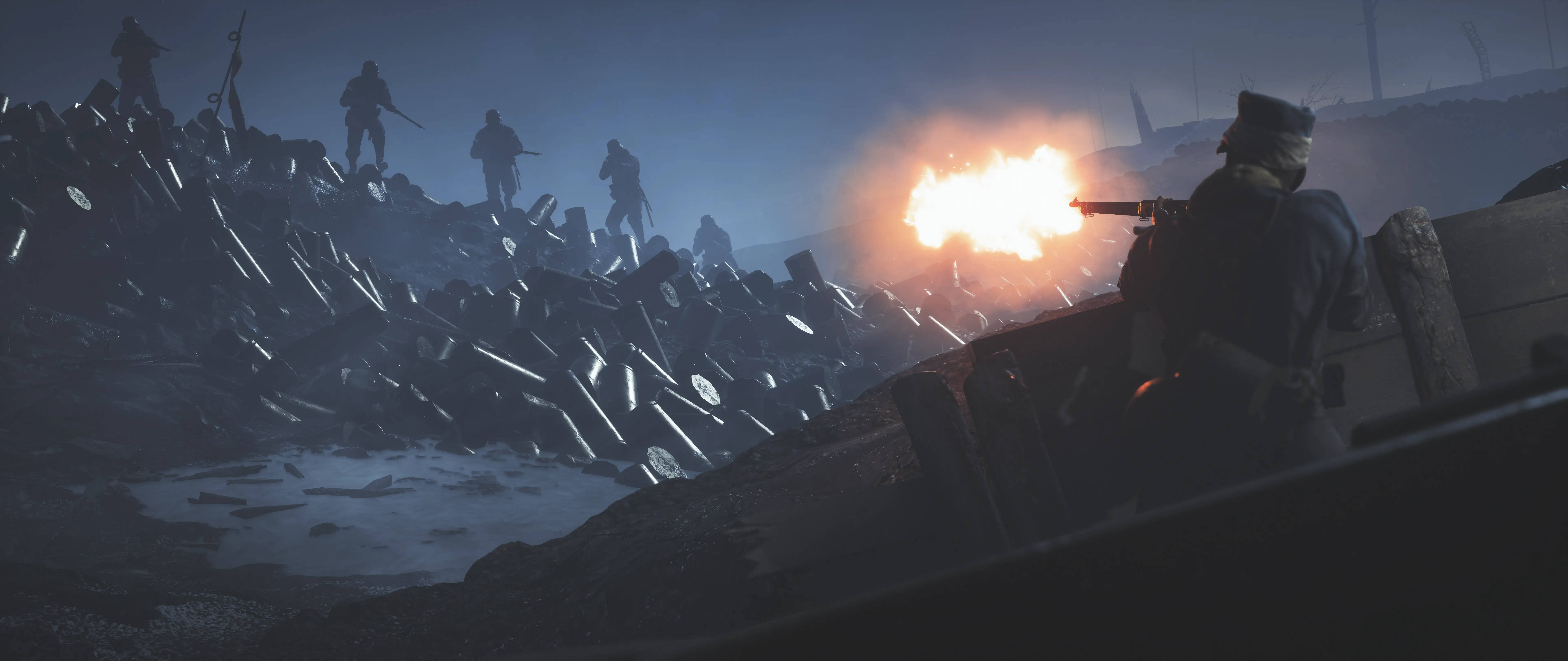 4K BF1, trench warfare, shattered metal, 8K Desktop Wallpaper