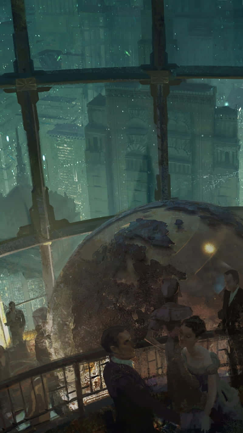 Bioshock, rainy night, cityscape, HD Phone Wallpaper