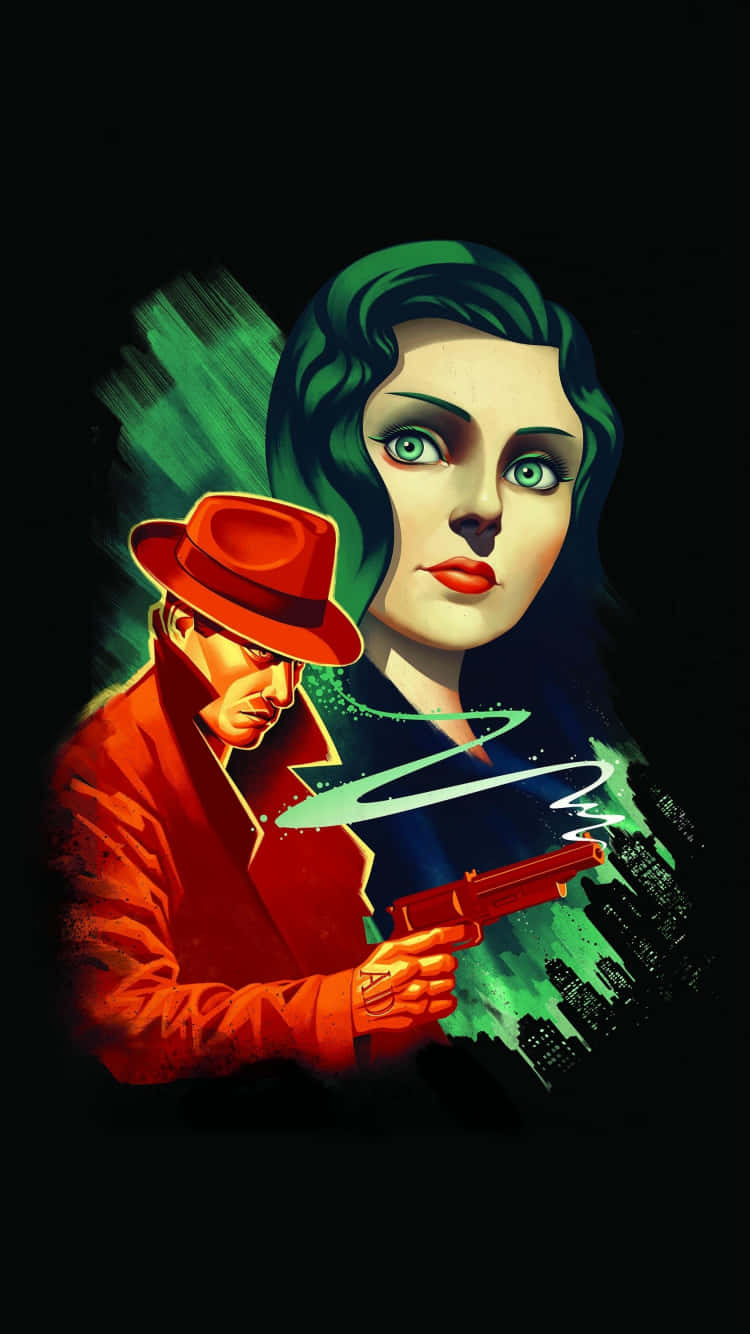 4K Bioshock iPhone, red fedora, gun, HD Phone Wallpaper