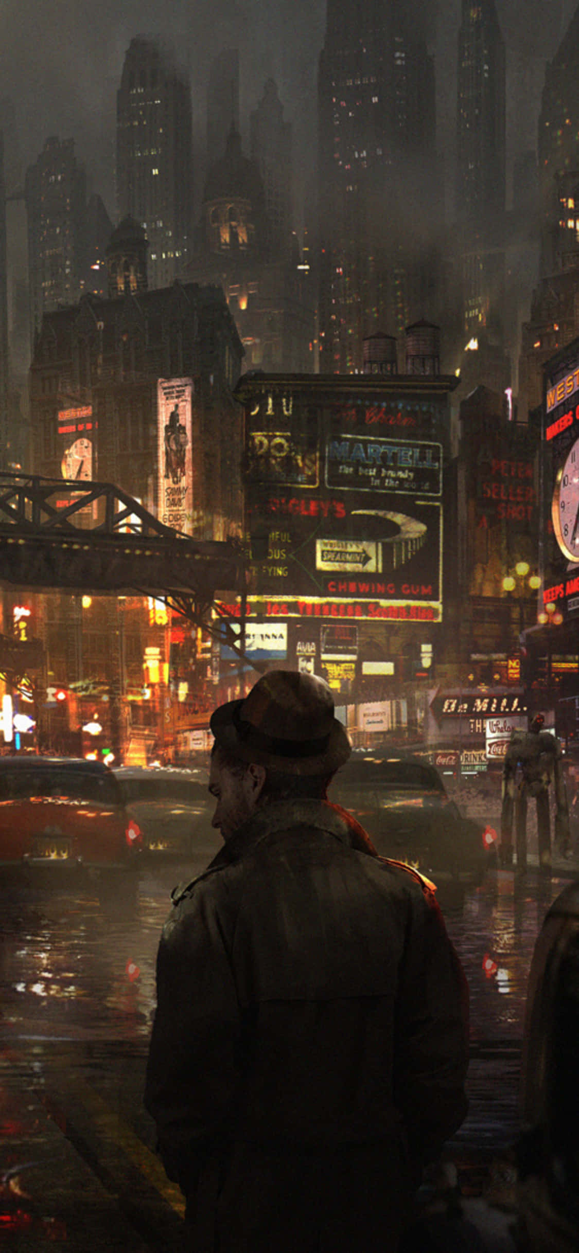 4K Bioshock, futuristic underwater world, lone man in a fedora, Full HD Phone Wallpaper