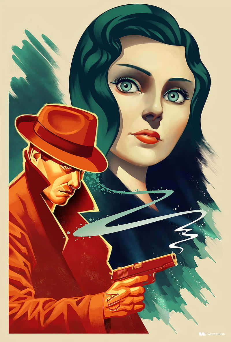 Bioshock, red fedora, gun, SD Phone Wallpaper