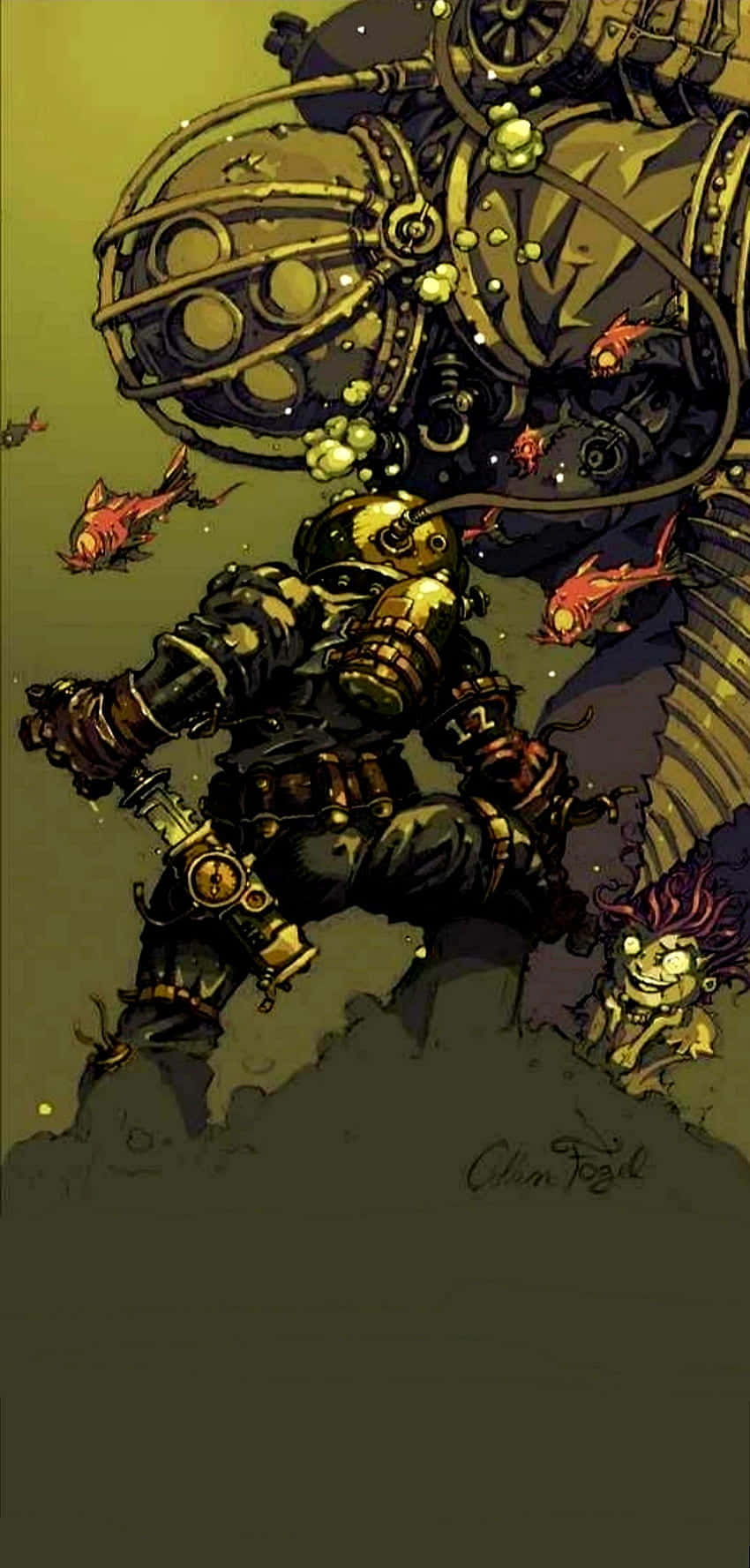 4K iPhone, Bioshock, steampunk diver, HD Phone Wallpaper