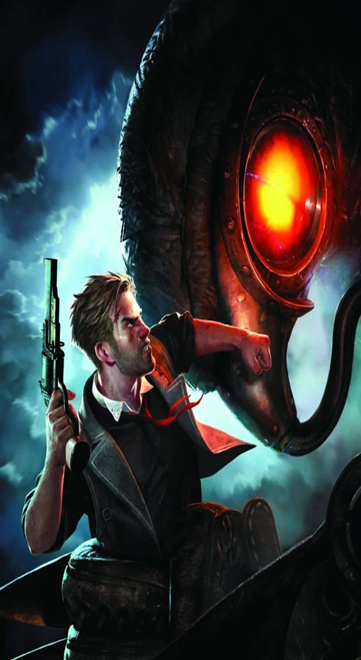 4K Bioshock, iPhone, giant mechanical creature, Full HD Phone Wallpaper