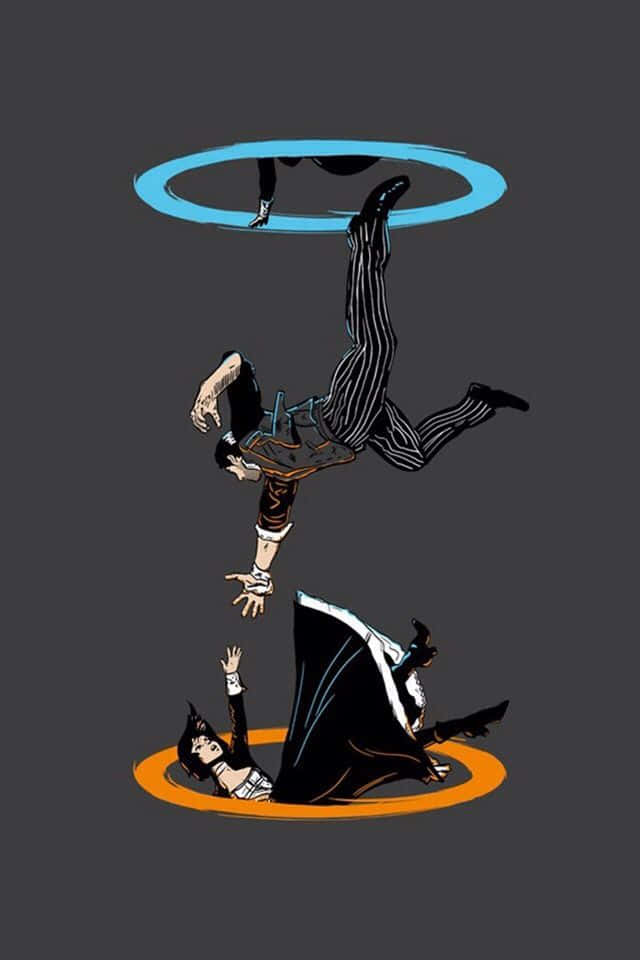 Bioshock, iPhone, three stylized figures, SD Phone Wallpaper