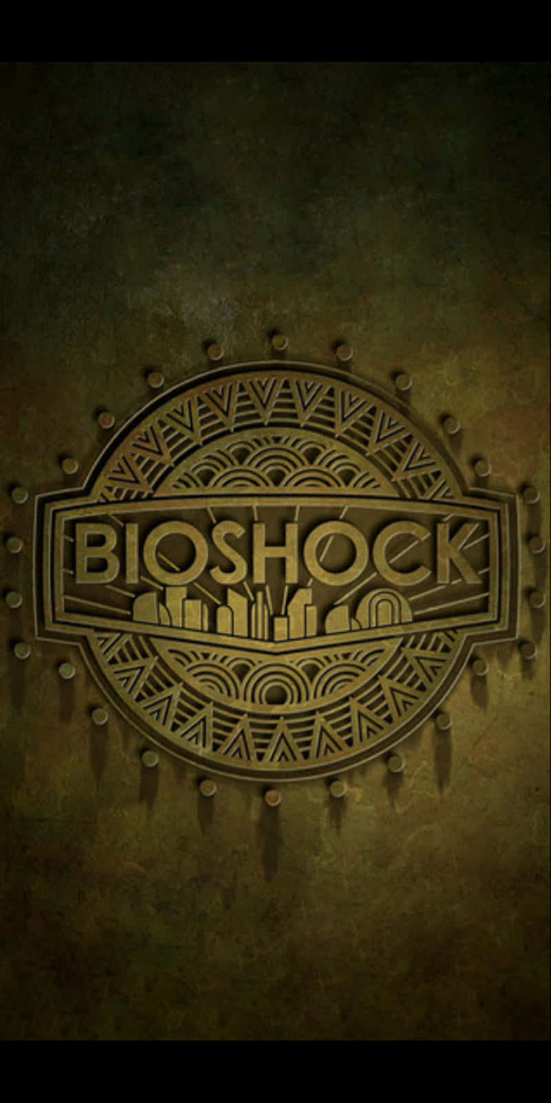 Bioshock, gold, weathered metallic surface, HD Phone Wallpaper