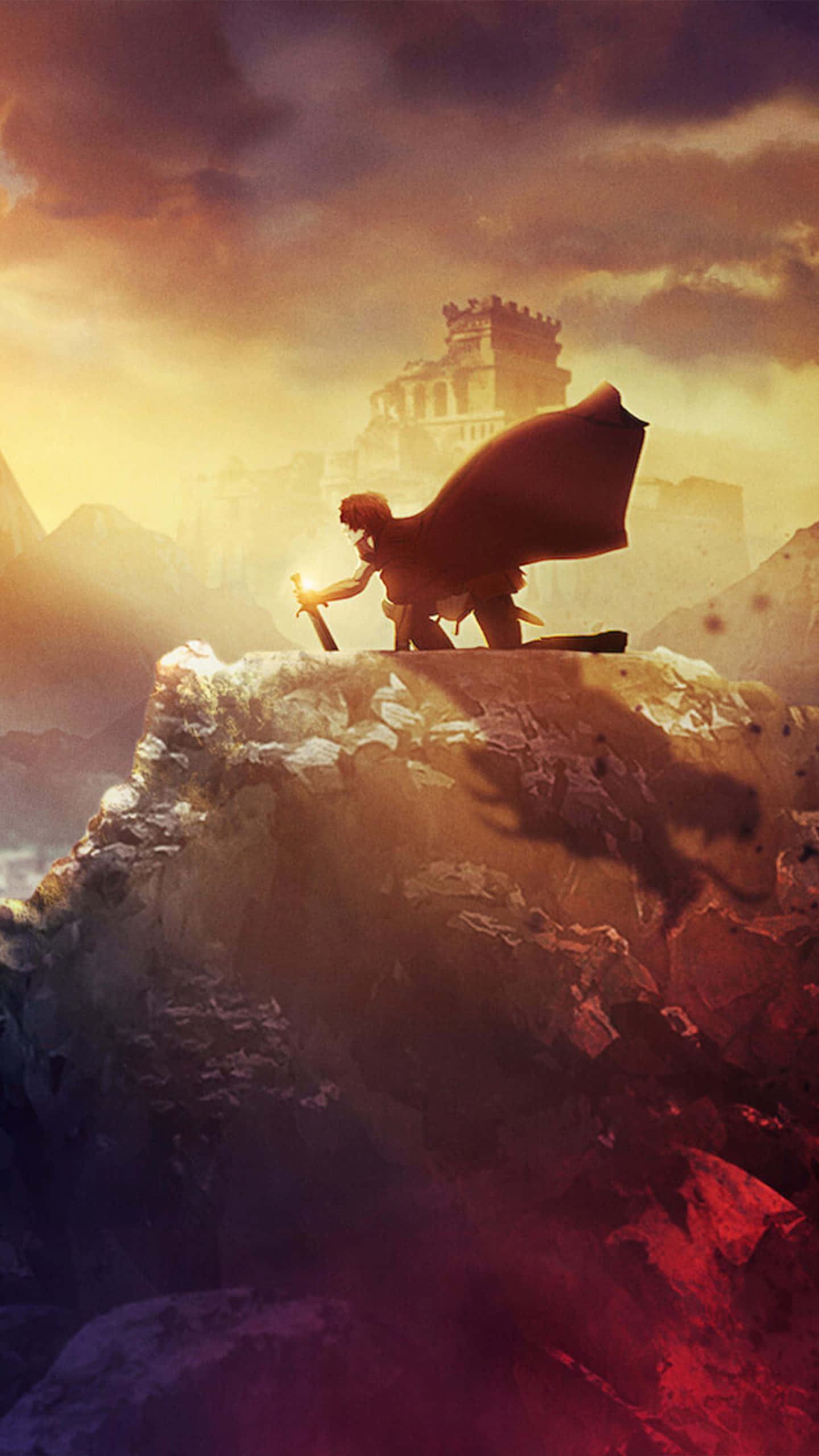 Bioshock, red cape, glowing sword, 2K Phone Wallpaper