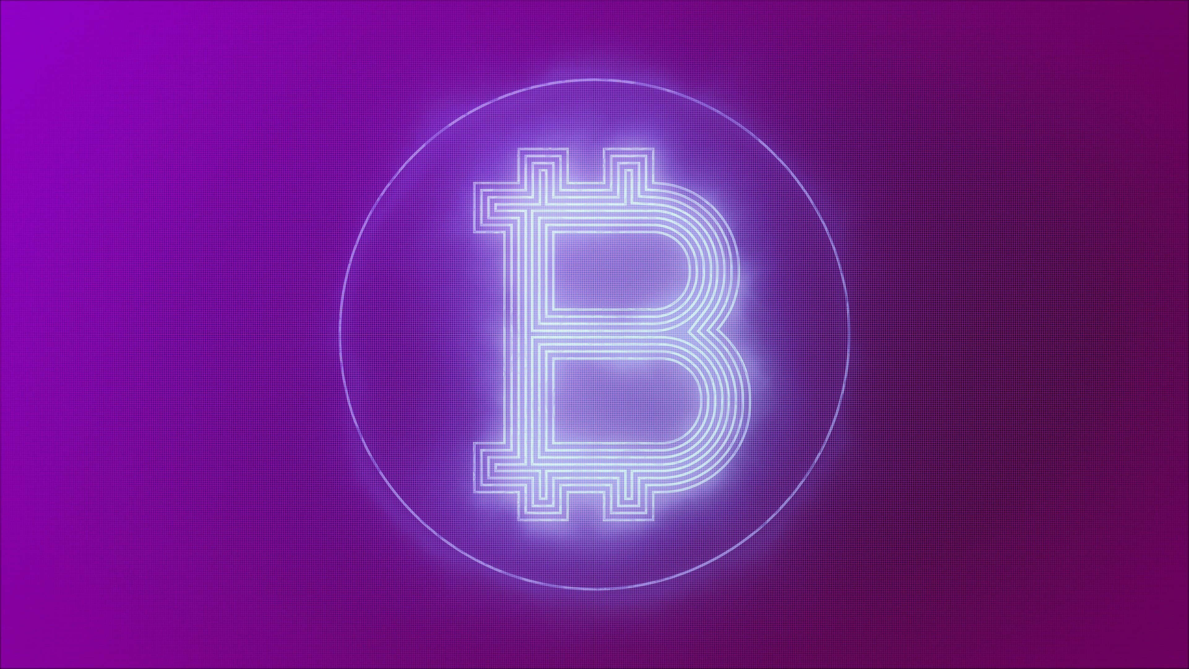 4K Bitcoin, glowing white Bitcoin symbol, neon lines, 4K Desktop Wallpaper