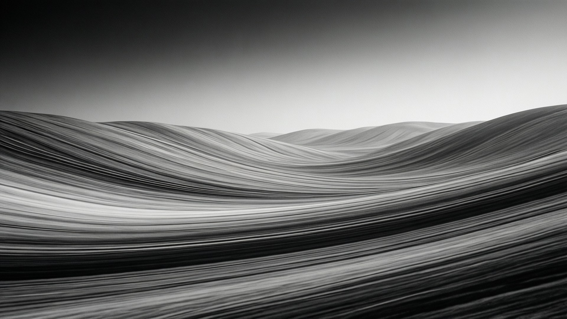 abstract monochrome flow, minimalist black and white, flowing lines, Full HD Desktop Wallpaper