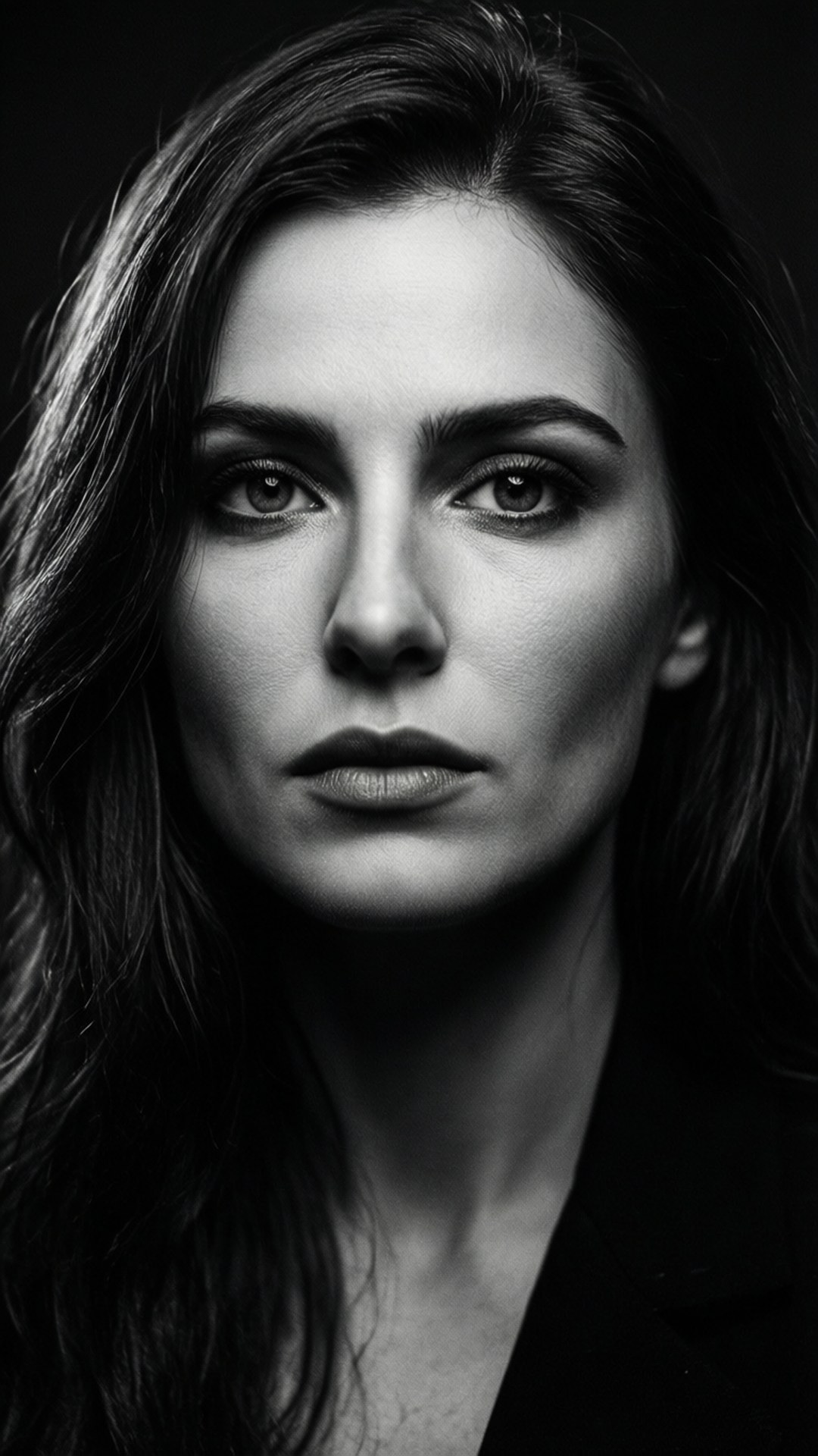 film noir, black and white portrait, shadows, Full HD Phone Wallpaper