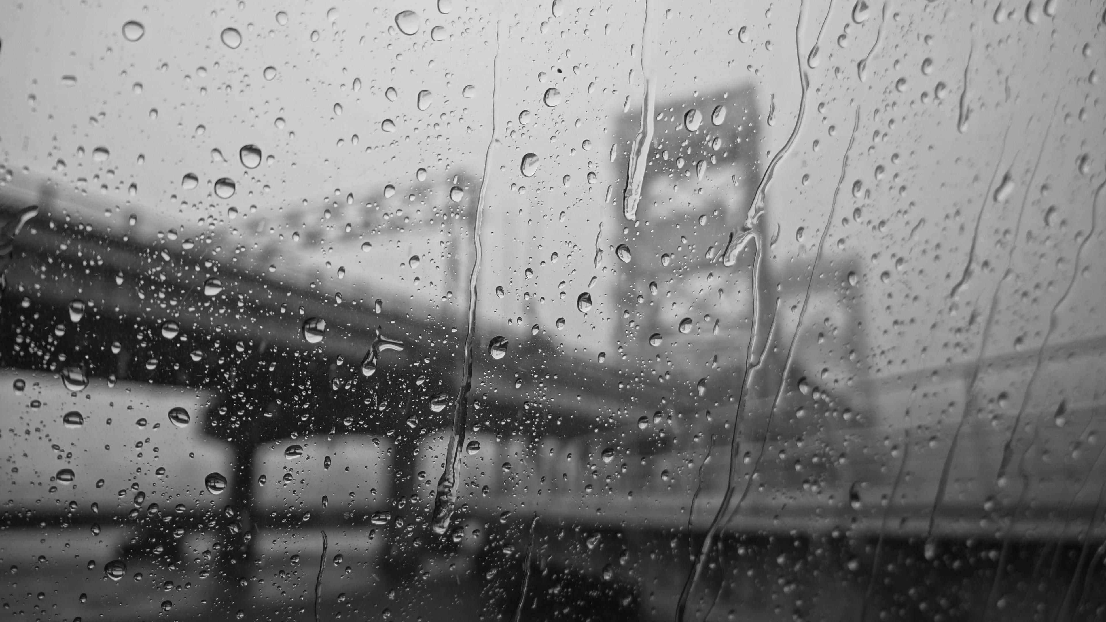 raindrops, car window, overpass, 4K Desktop Wallpaper