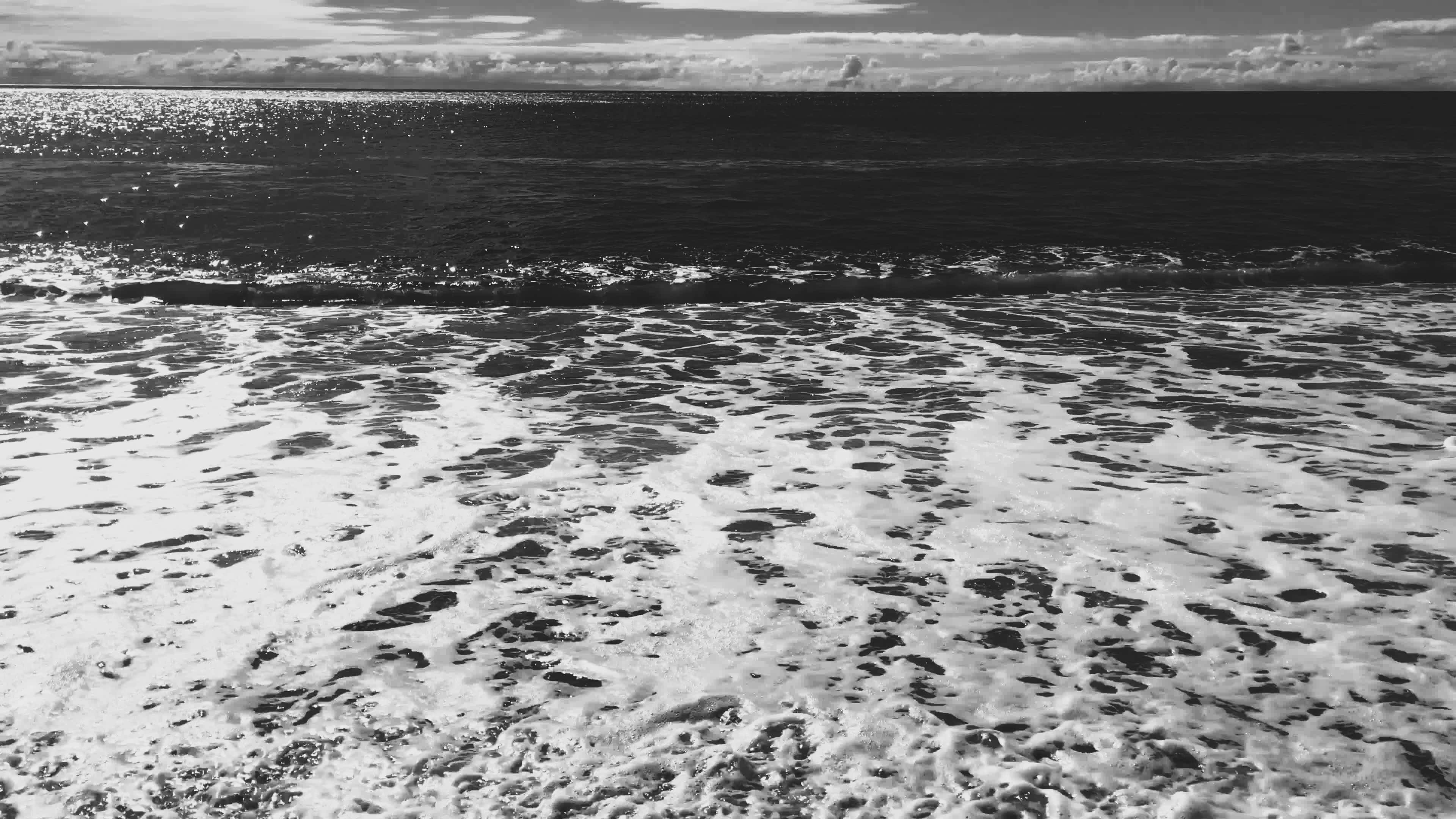 monochrome ocean waves, 4K, black and white photo, 4K Desktop Wallpaper