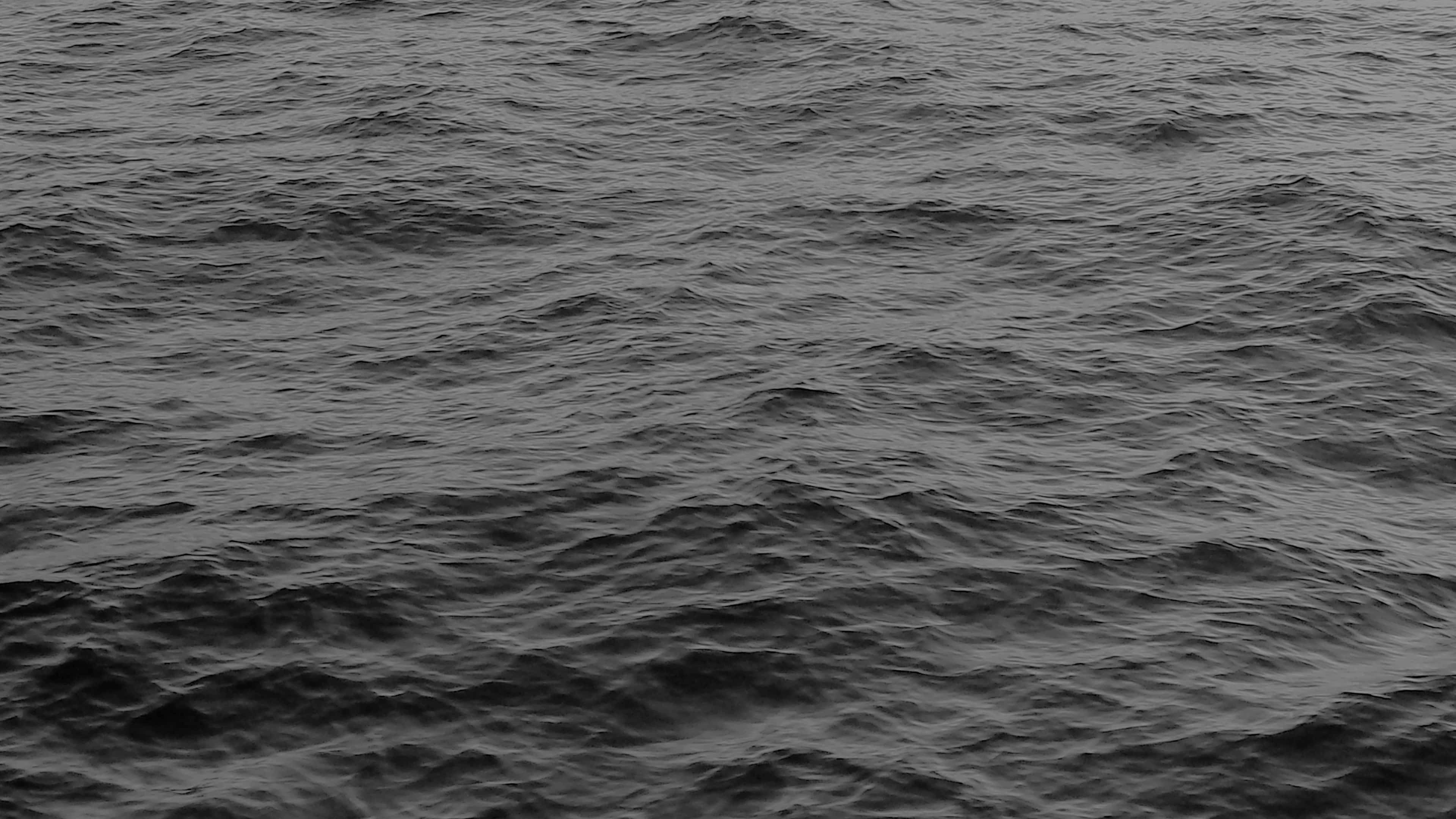 monochrome ocean texture, 4K, dark choppy ocean waves, 4K Desktop Wallpaper