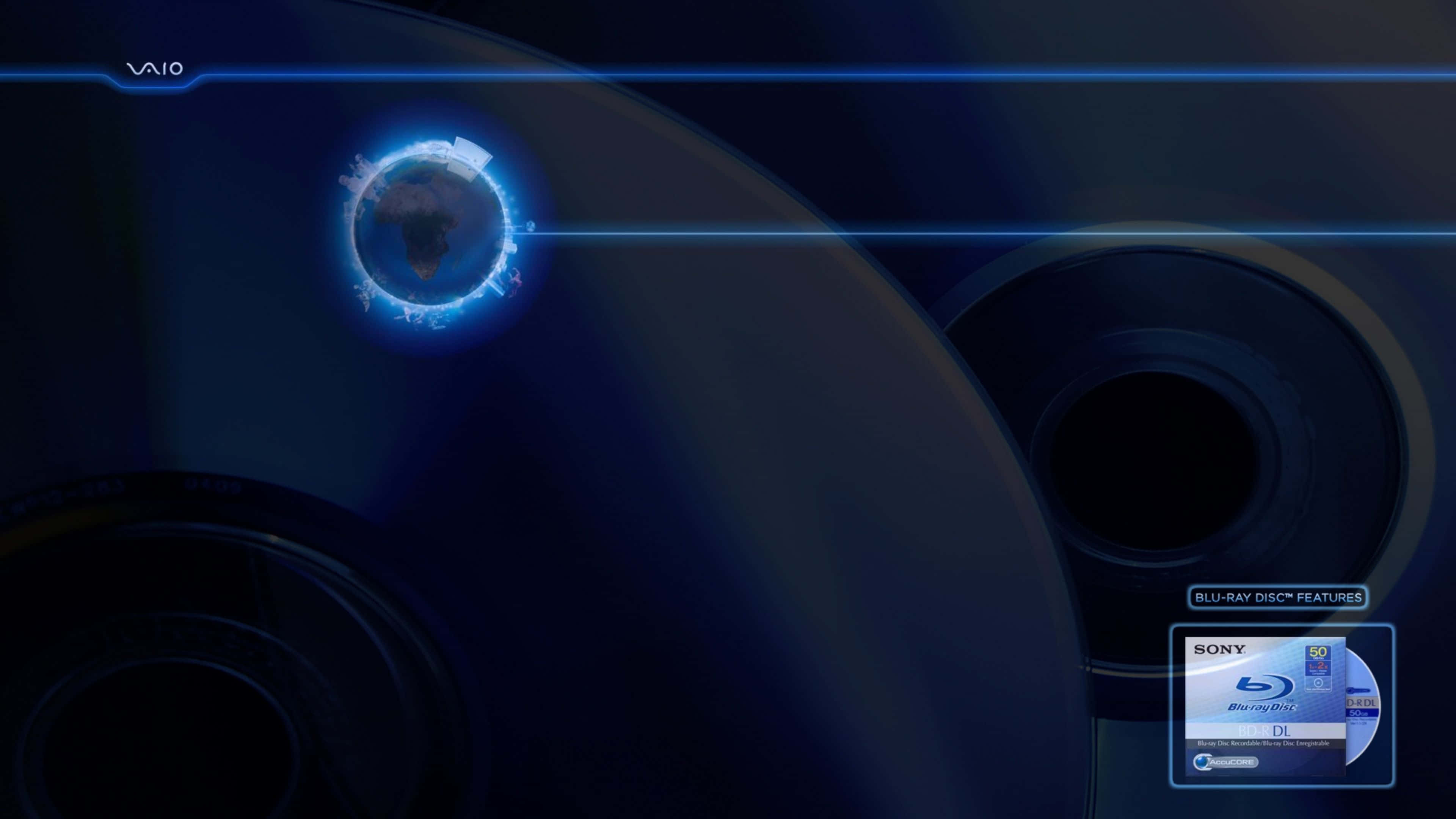 4K Blu-ray Collection, holographic globe, sleek dark speakers, 4K Desktop Wallpaper