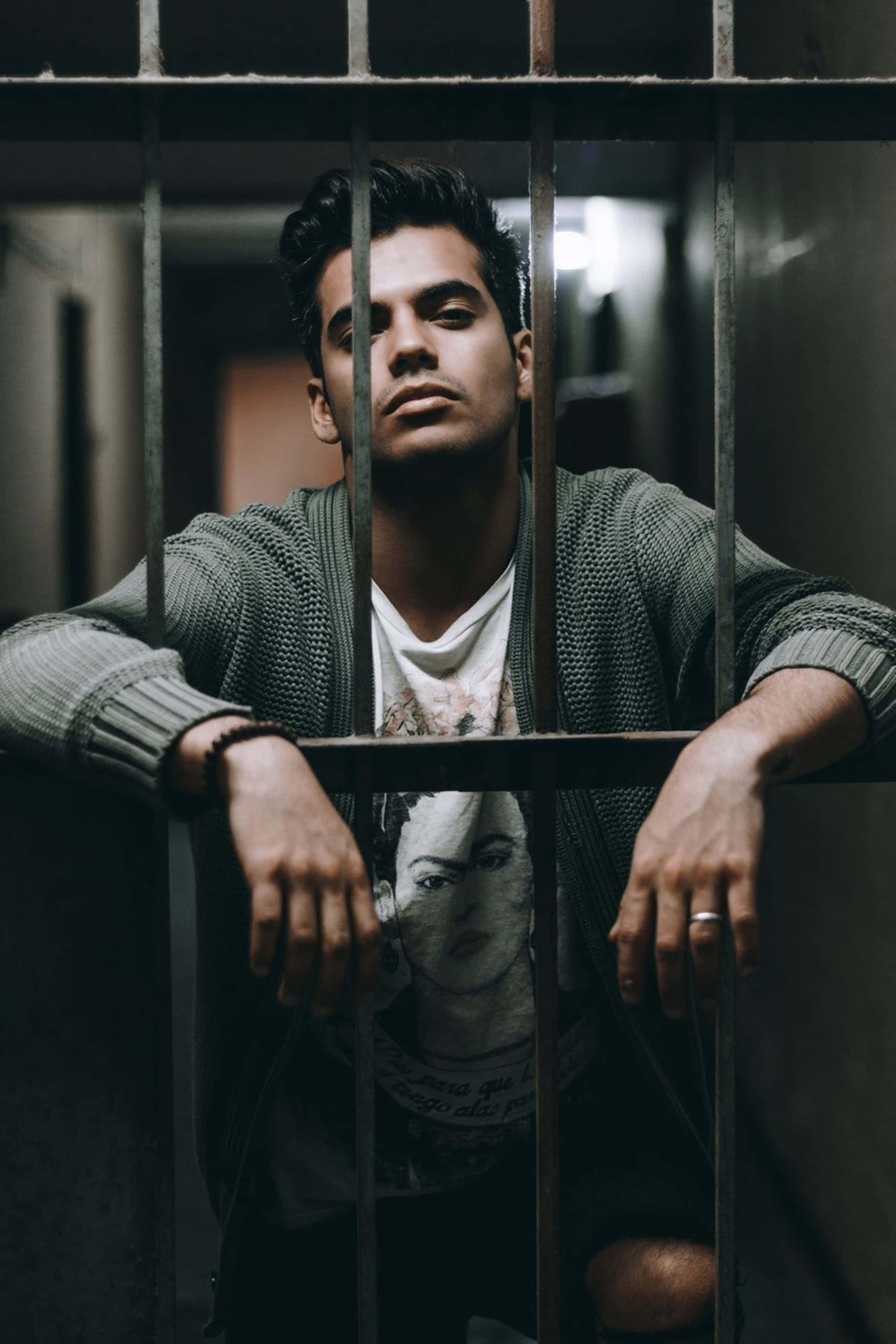 4K Boys Attitude, metal bars, dimly lit prison cell, 4K Phone Wallpaper