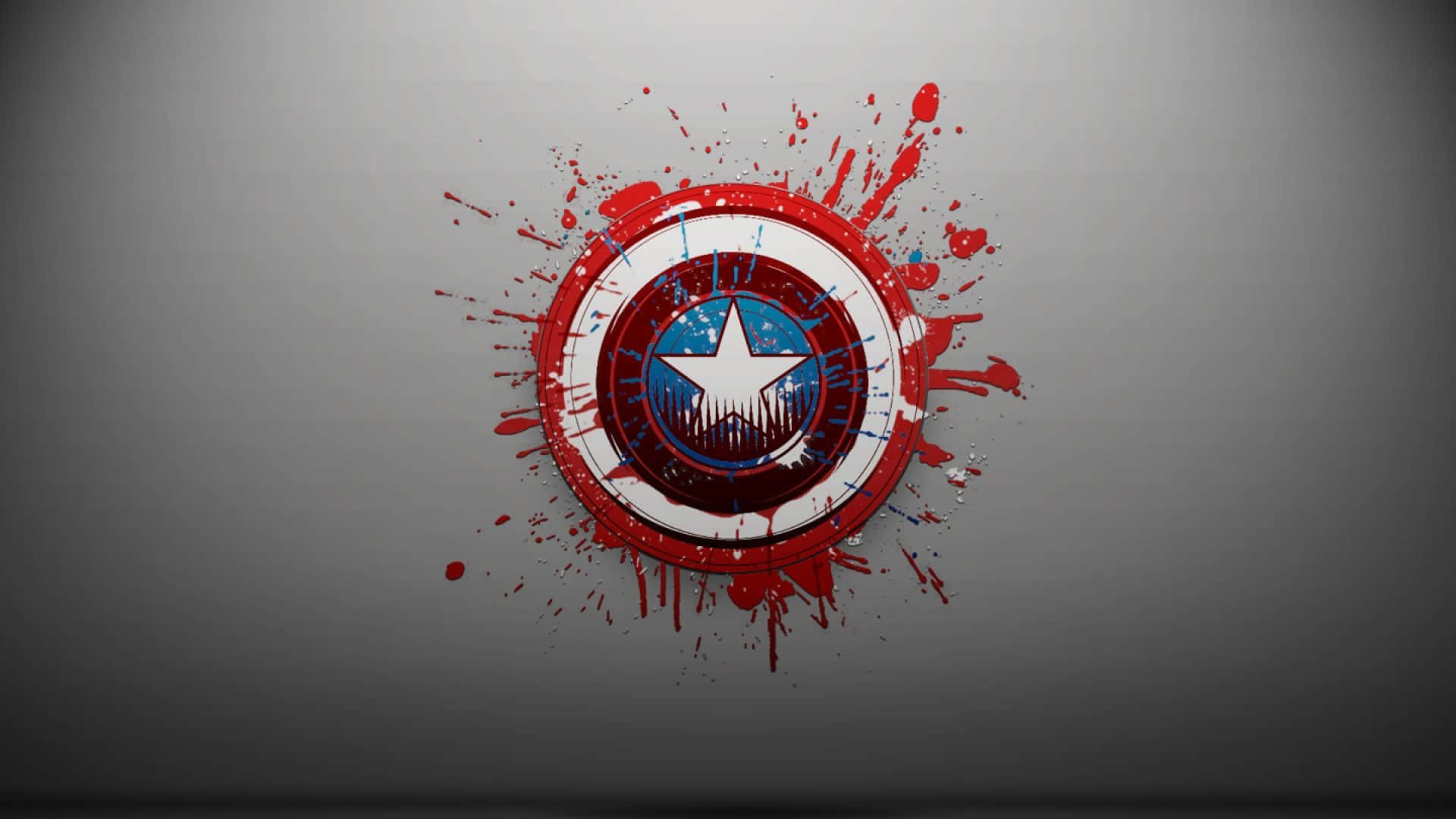 Captain America, shield, red paint, Full HD Desktop Wallpaper